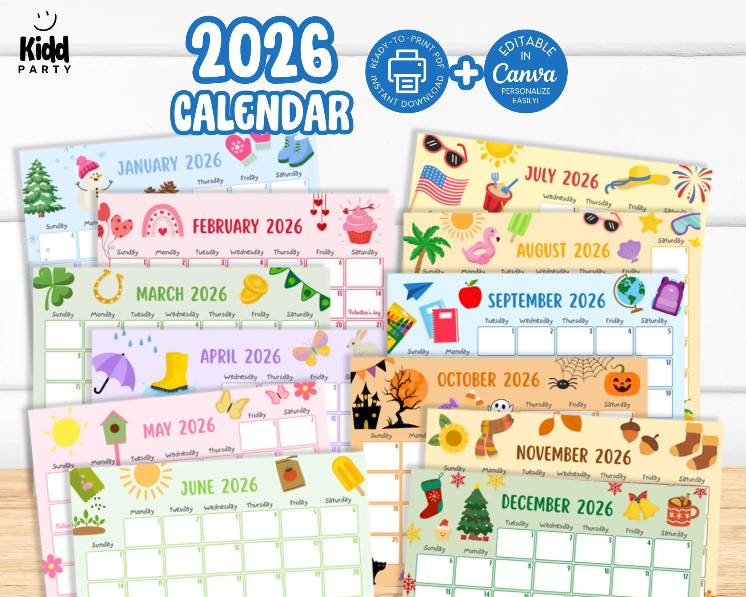 Red Calendar Etsy