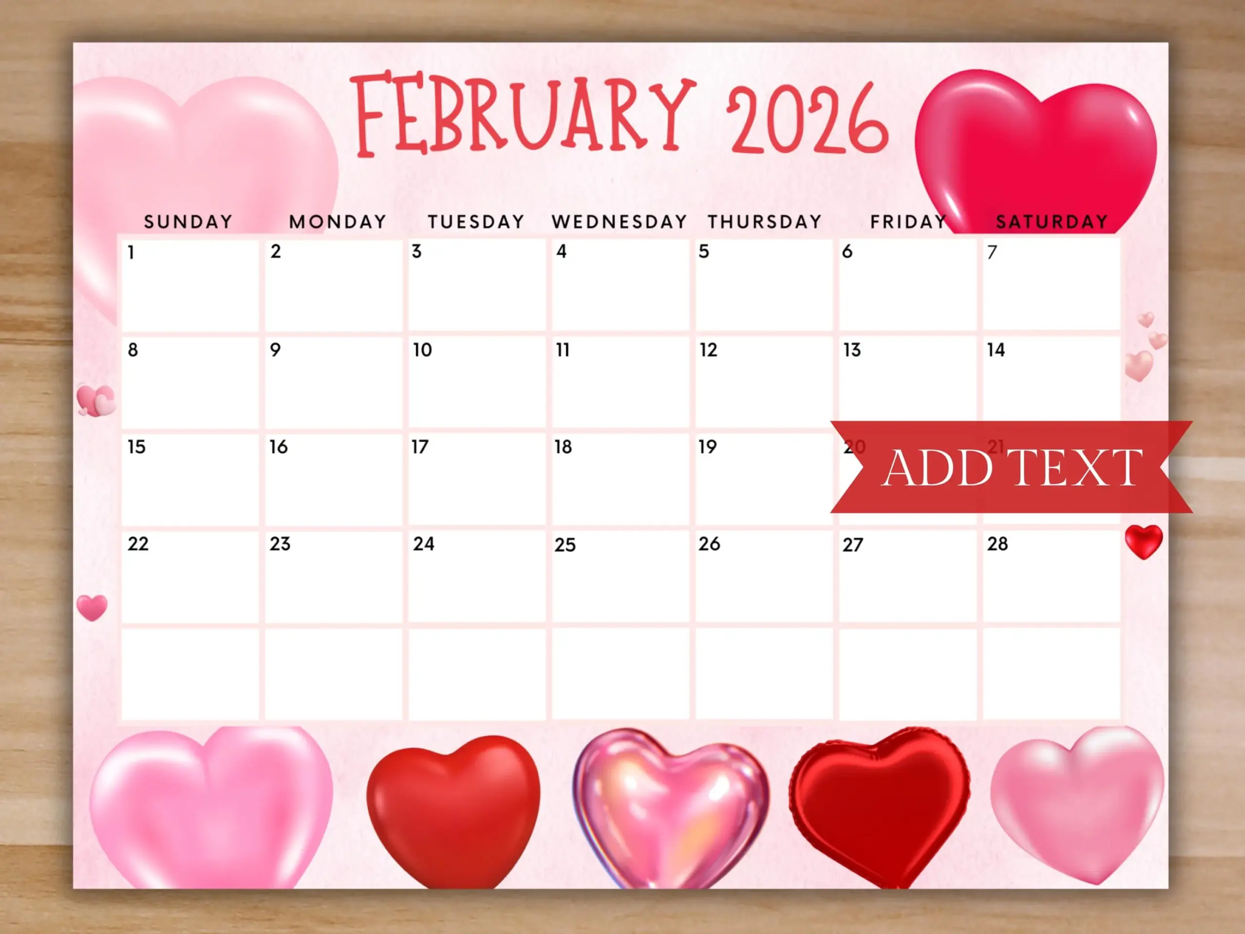 Red Calendar Etsy