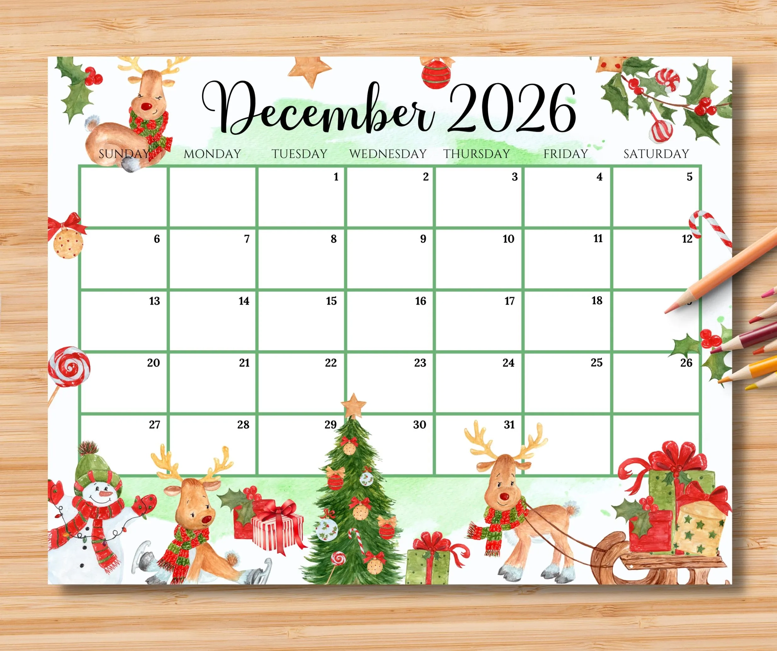 Red Calendar Etsy