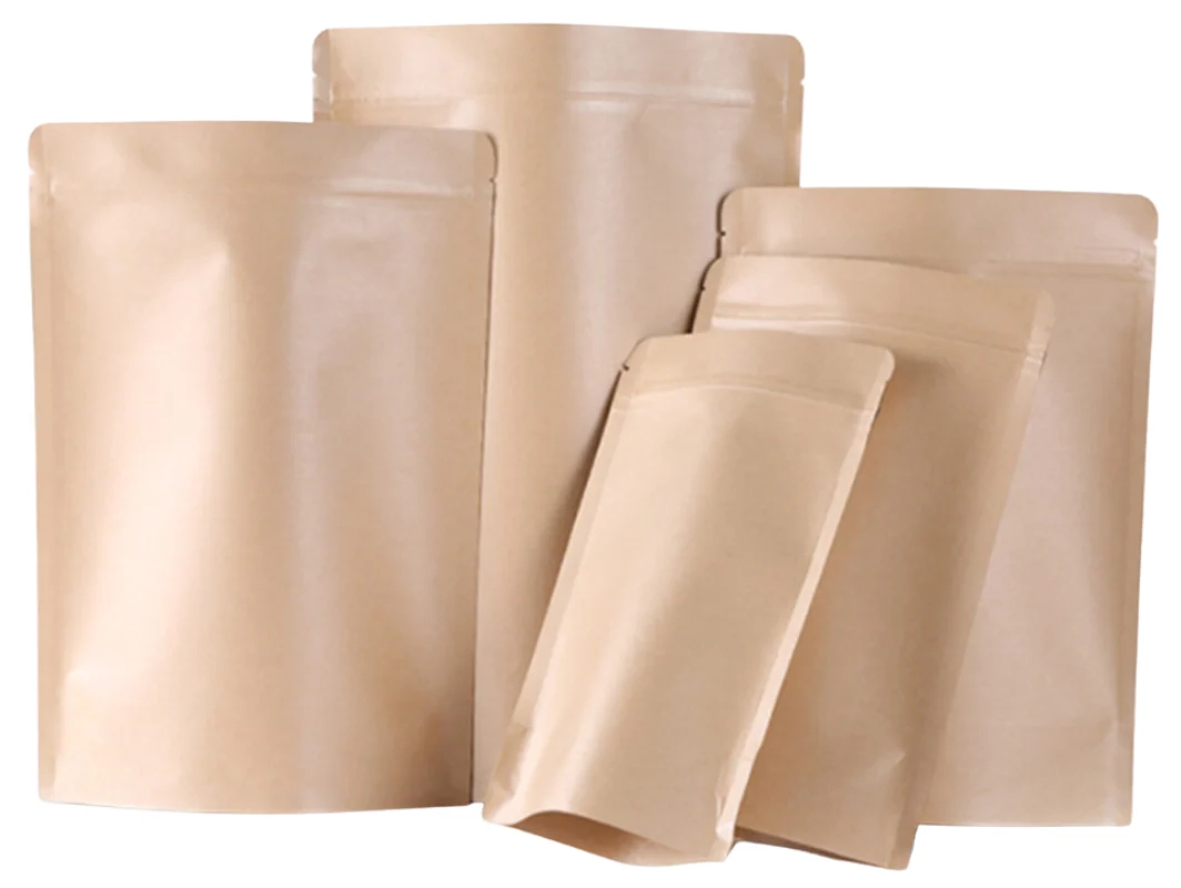 Resealable Kraft Paper Brown Pouch Bag PE Lined Woodpecker 