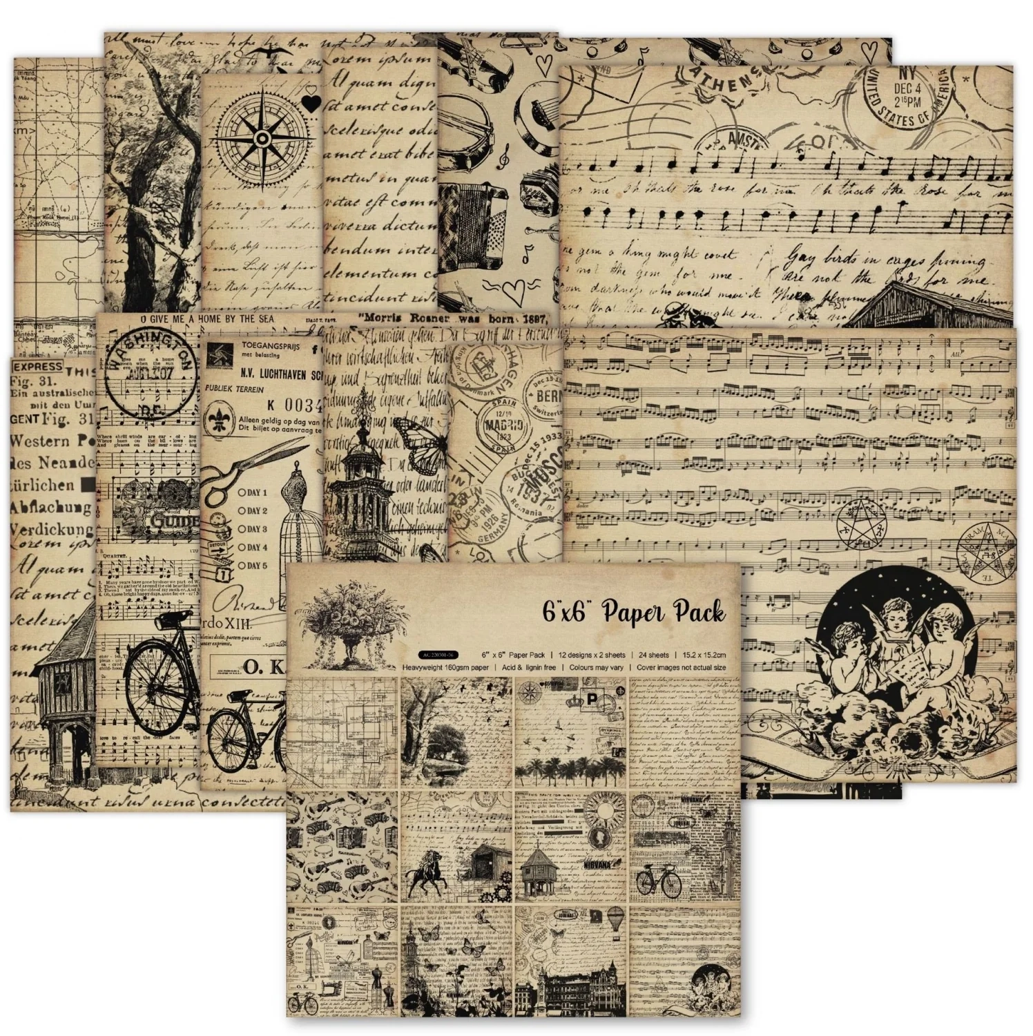 Retro DIY Einseitige Hintergrundpapier Sammelalbumpapier