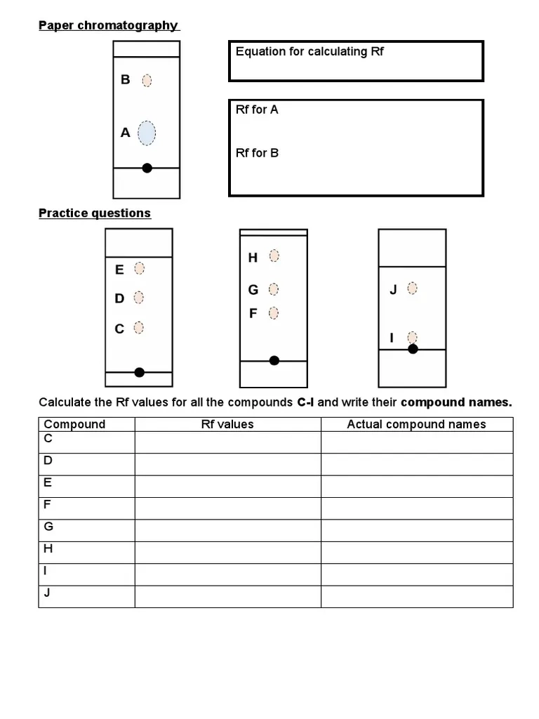 Rf Value Calculation In Paper Chromatography PDF