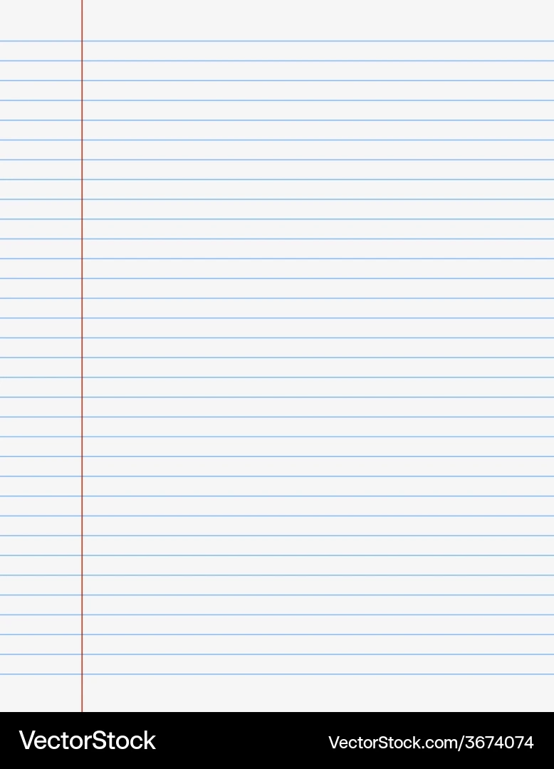 Ruled Paper Page With Lines Lizenzfreie Vektorgrafik VectorStock