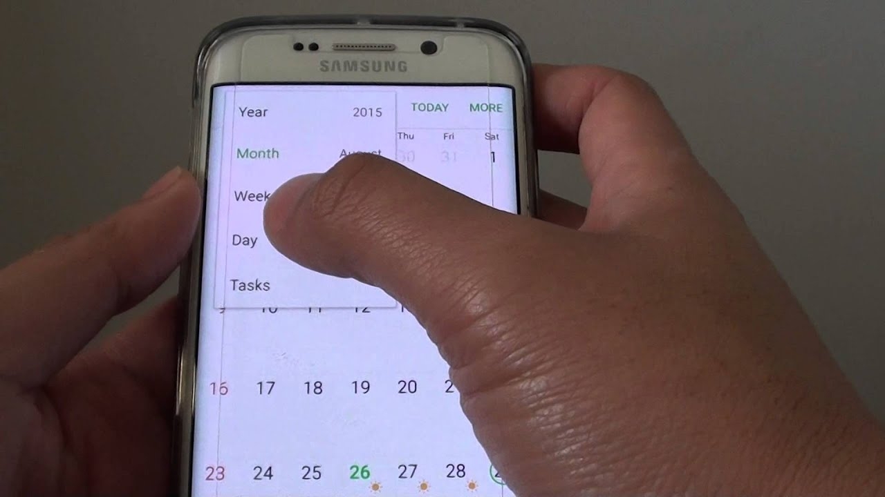 Samsung Galaxy S6 Edge How To Have S Planner Calendar Display In Day Week Month Year