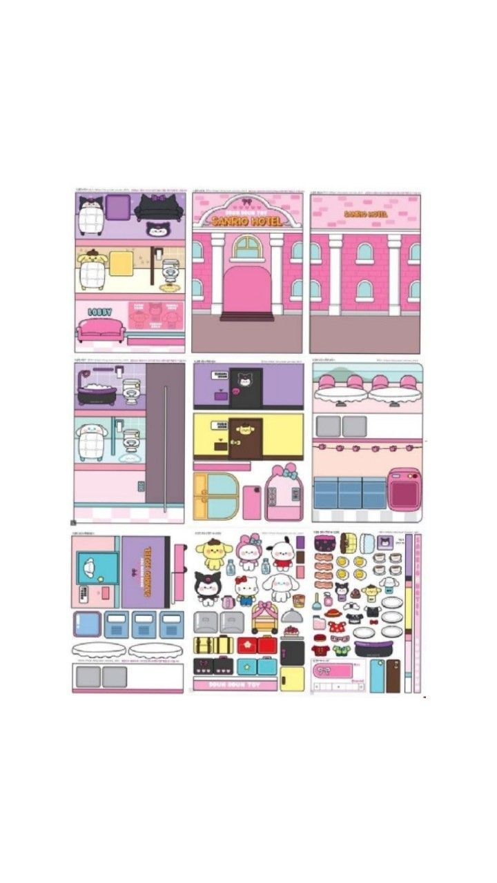 Sanrio Hotel Paper Doll House Paper Dolls Diy Paper Toy Printable