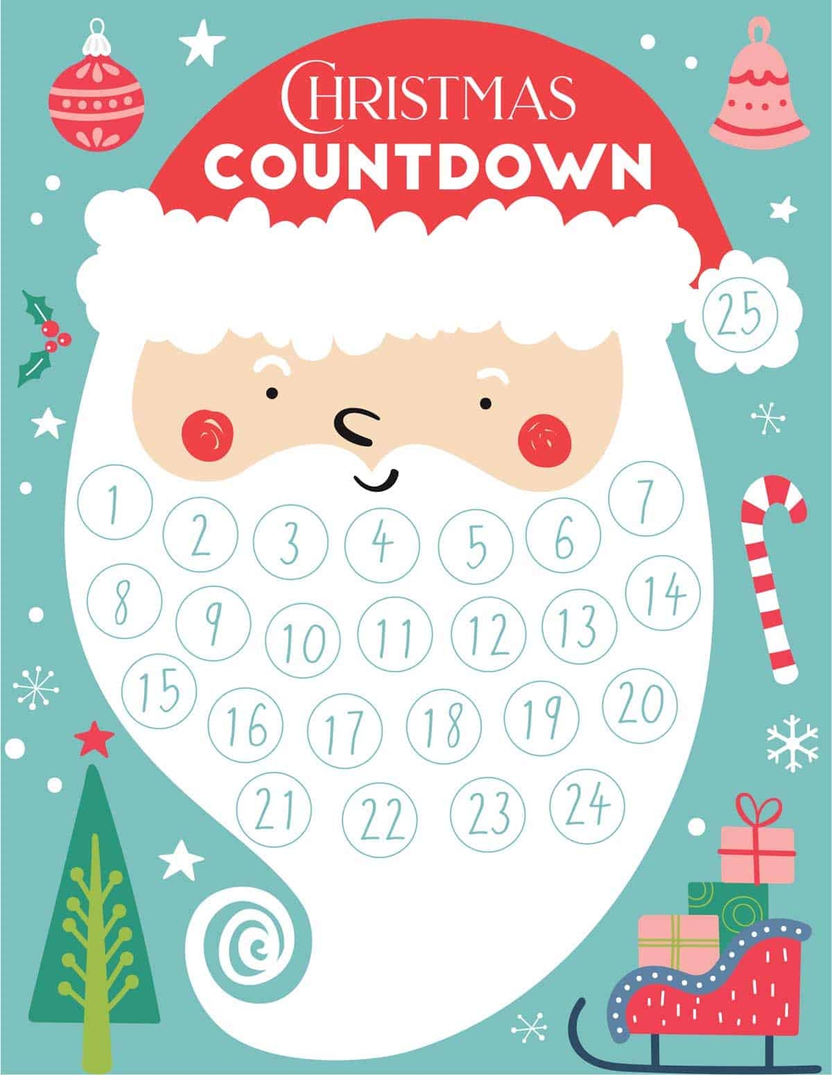 Santa Beard Countdown Skip To My Lou