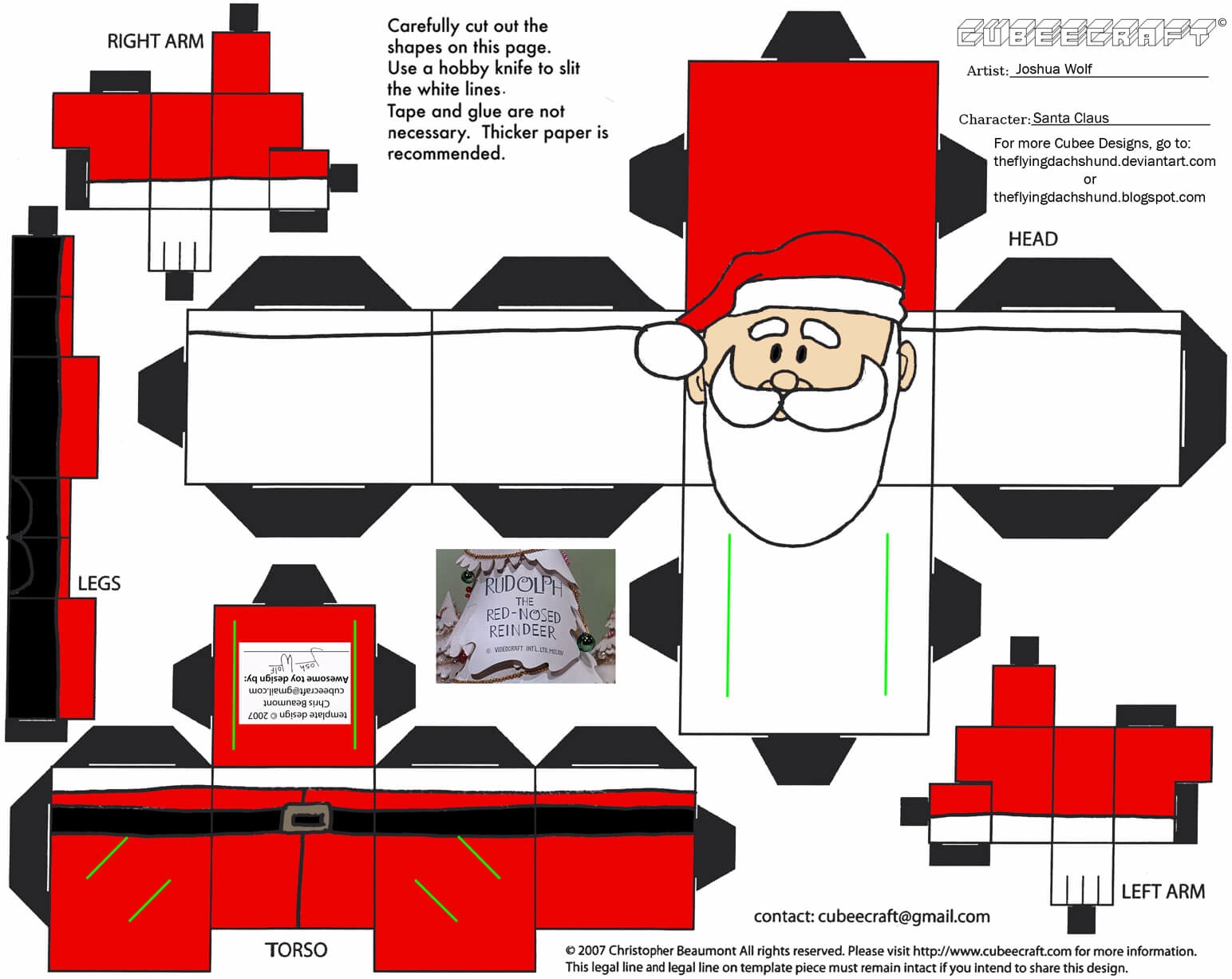 Santa Claus Papercraft Toy Free Printable Paper raft Templates
