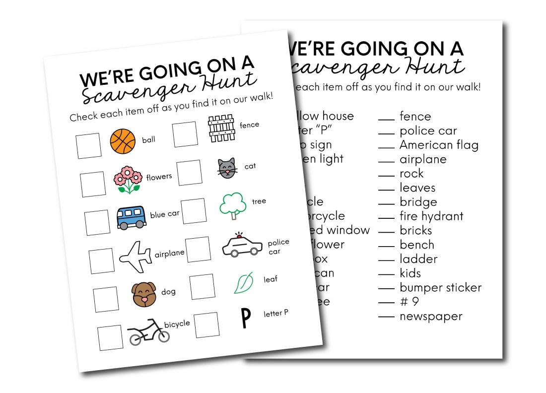 Scavenger Hunt Printables From Thirty Handmade Days