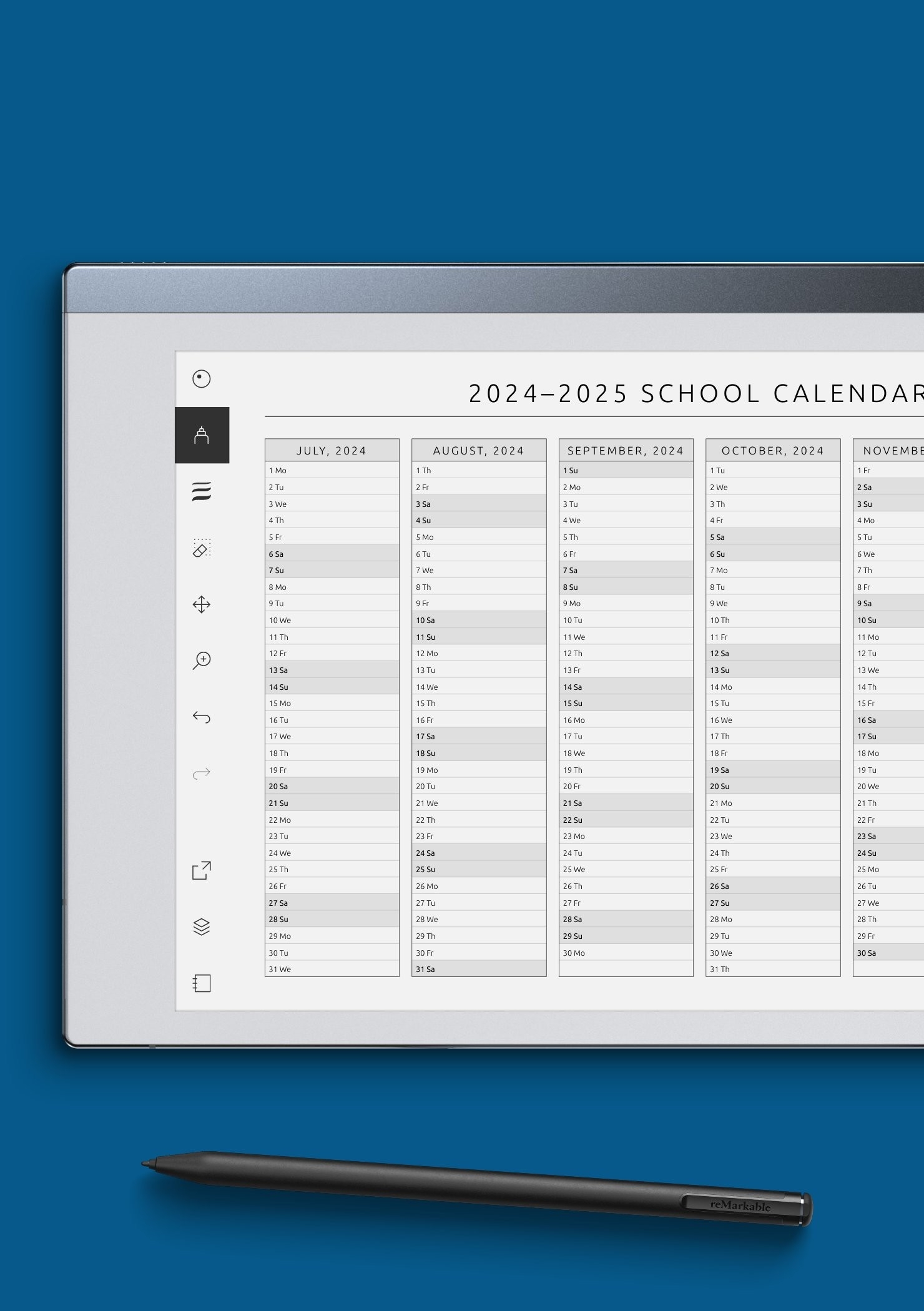 Academic Calendar Planner Template
