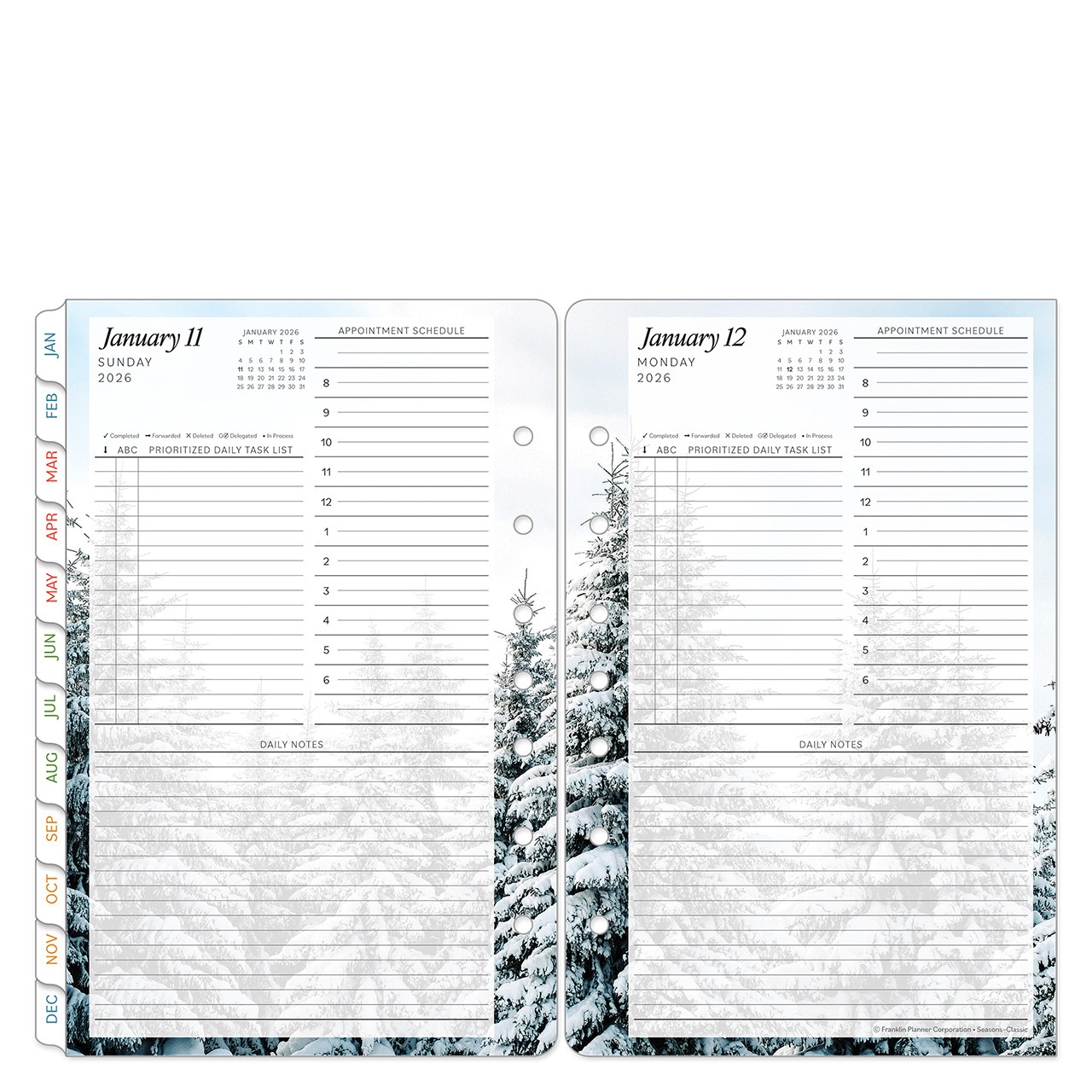 Seasons One Page Per Day Ring bound Planner Franklin Planner