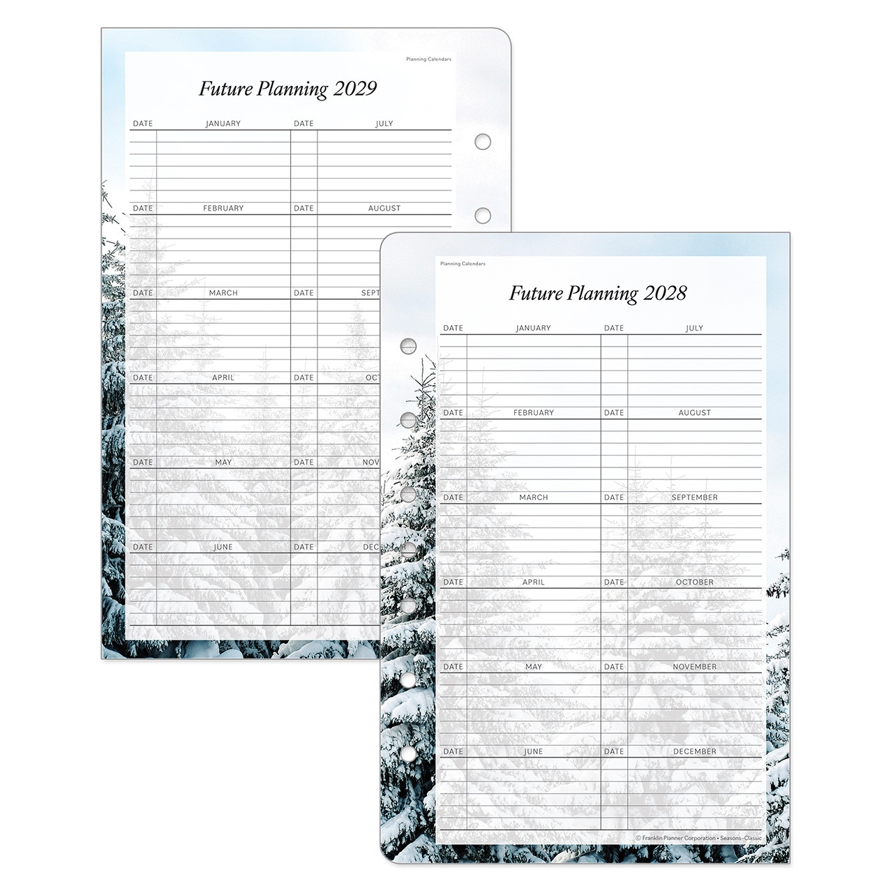 Franklin Planner Calendar Refills