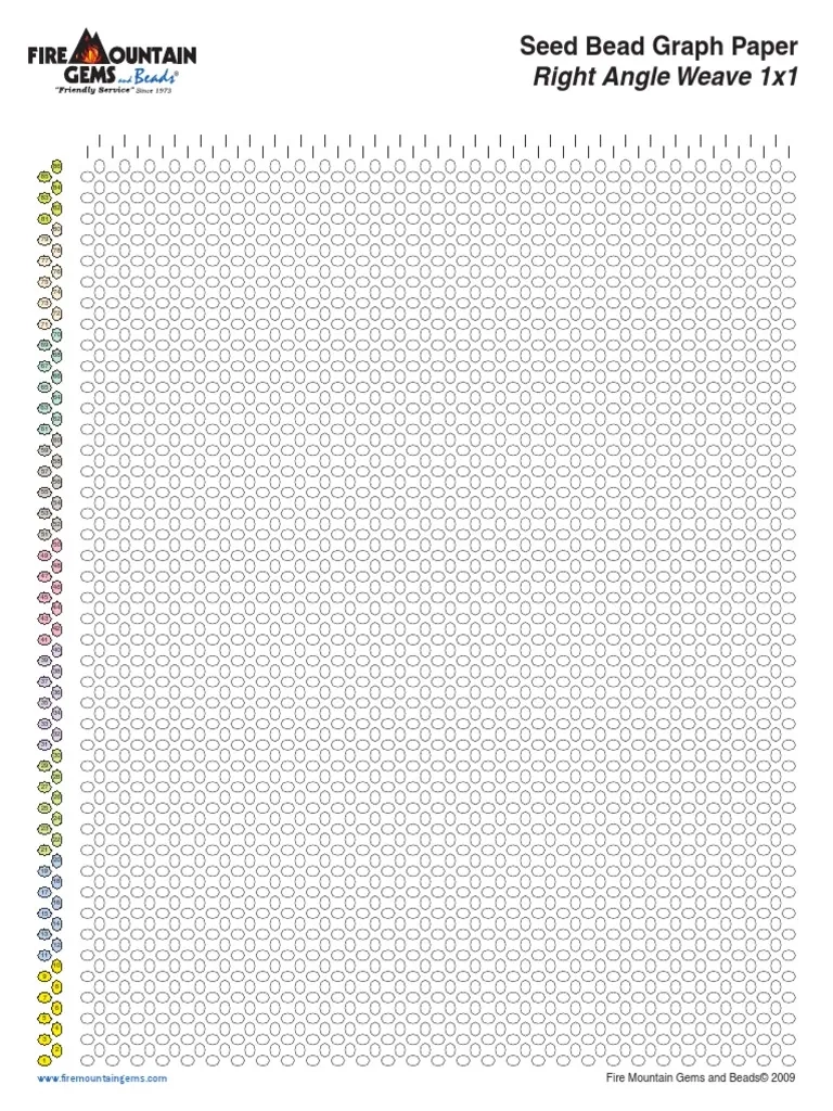 Seed Bead Graph Paper For Weaving PDF Beadwork Notions Sewing 