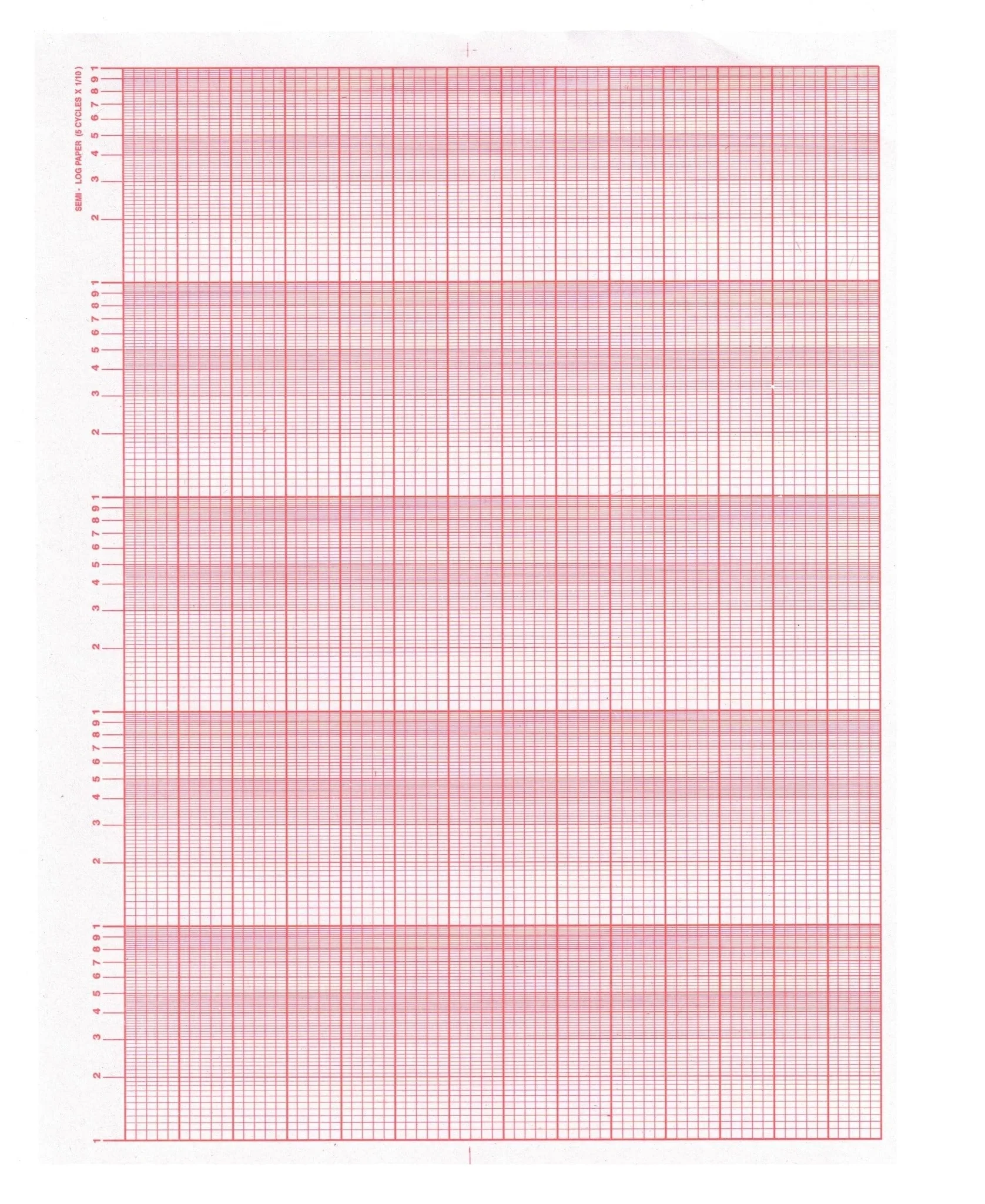 Semi Log Graph Paper A4 Size 100 Sheets Red 5 Cycle 1 10