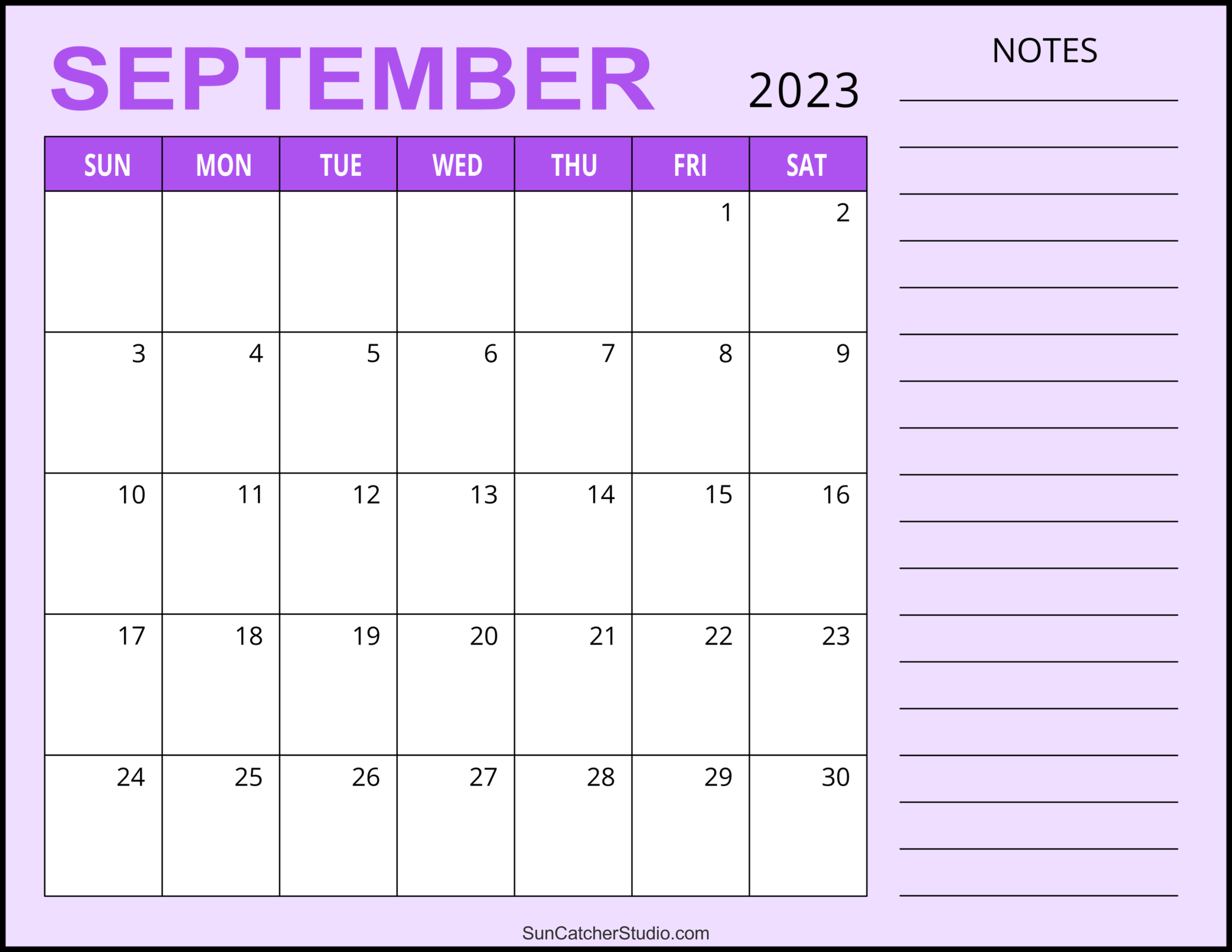 September 2023 Calendar Free Printable Free Printables 