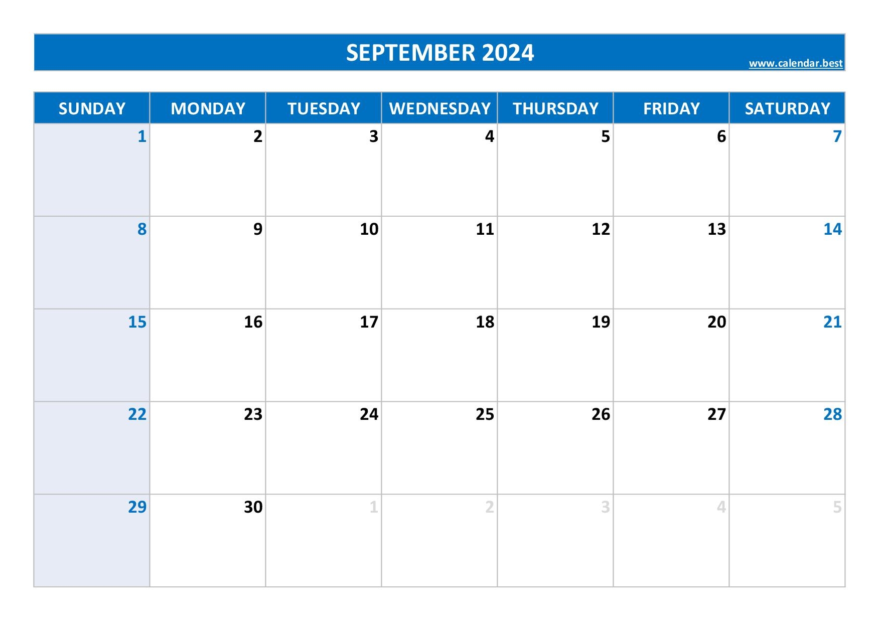September 2024 Calendar Calendar best