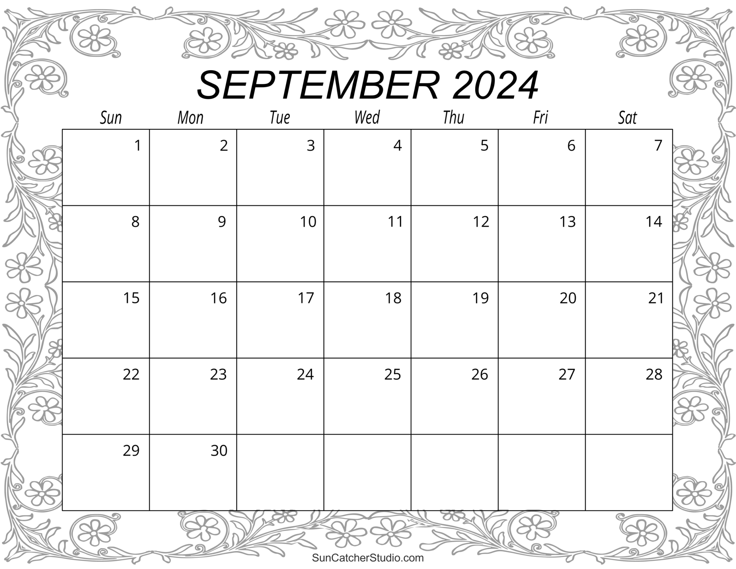 Free Printable September Calendar Pdf