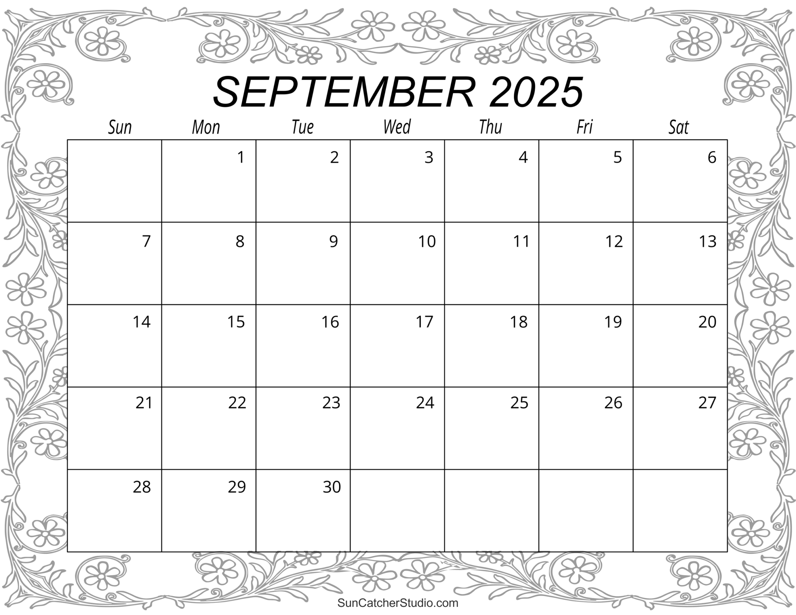 Free Printable Calendar For September