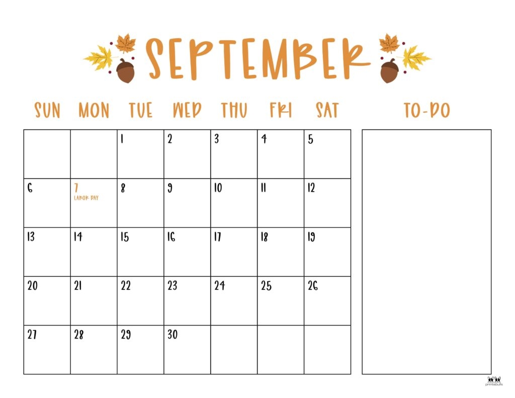 September 2026 Calendars 150 FREE Printables Printabulls