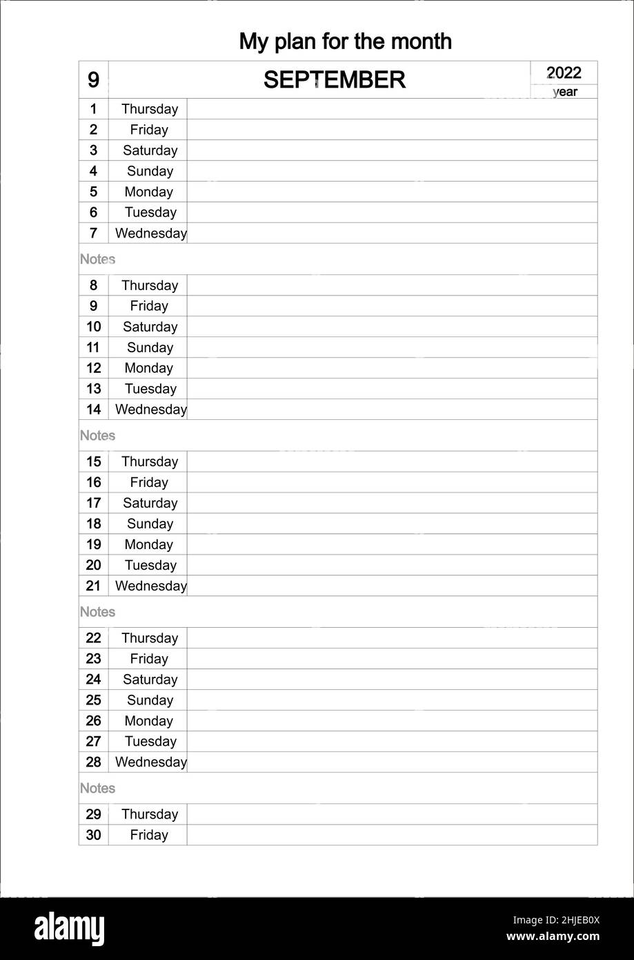 September Calendar Template Of 2022 Year Monthly Calendar Daily 