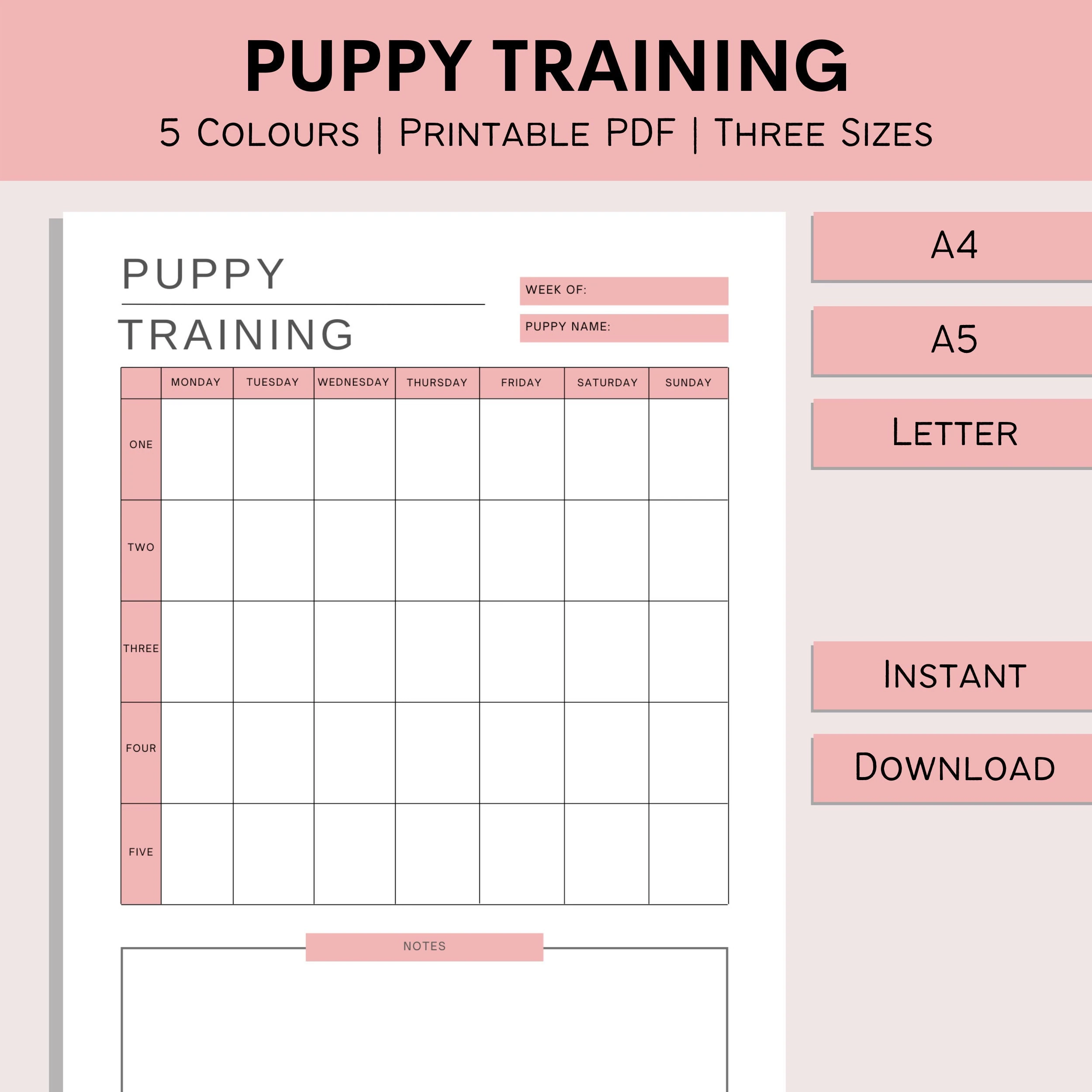 Service Dog Training Schedule Etsy