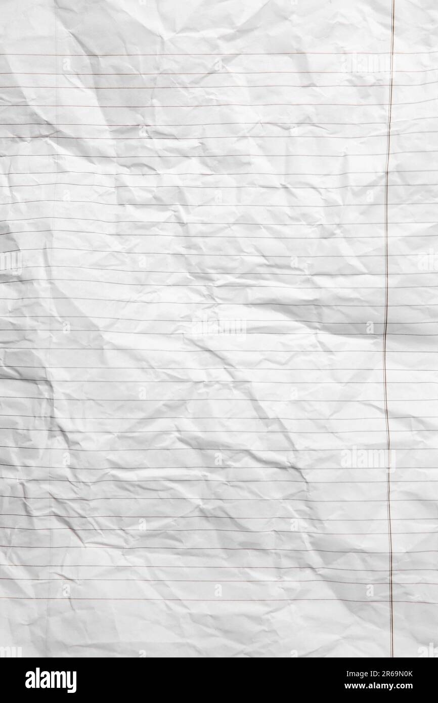 Sheet Of Crumpled Lined Paper As Background Top View Stock Photo 