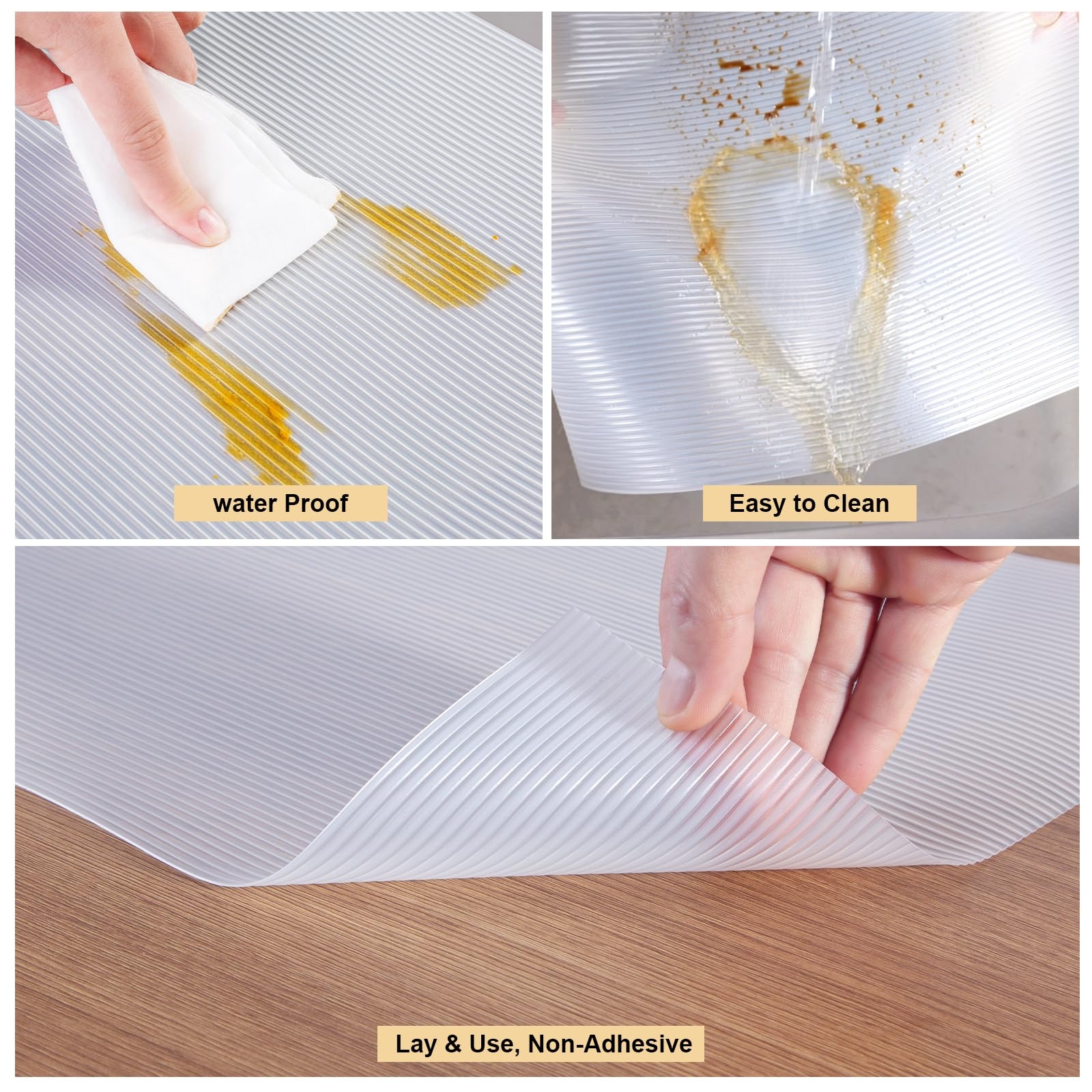 Shelf Liner 16 Inches X 20 FEET Non Slip Kitchen Cabinet Liner Washable Oil Proof Non Adhesive Contact Paper For Kitchen Drawer Cabinet Shelves 