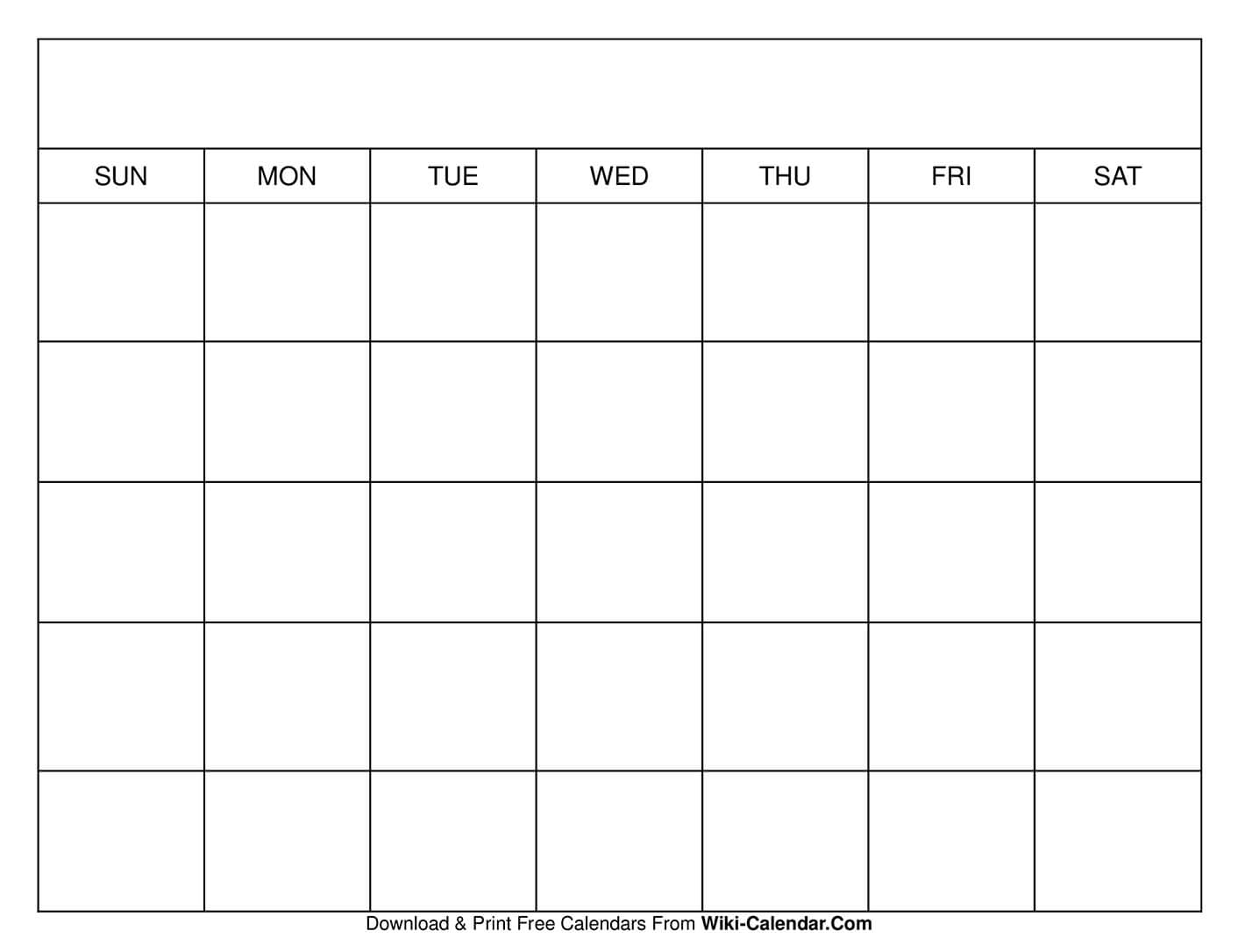 Kids Printable Blank Calendar