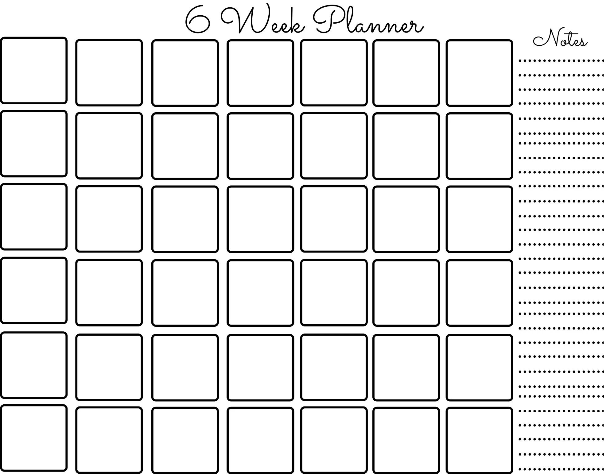 Single Page 6 Week Planner Etsy Canada
