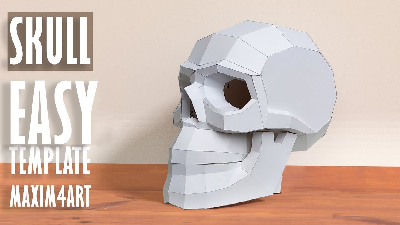 Skull Papercraft 3D Template Pdf How To Make Calavera De Papel 