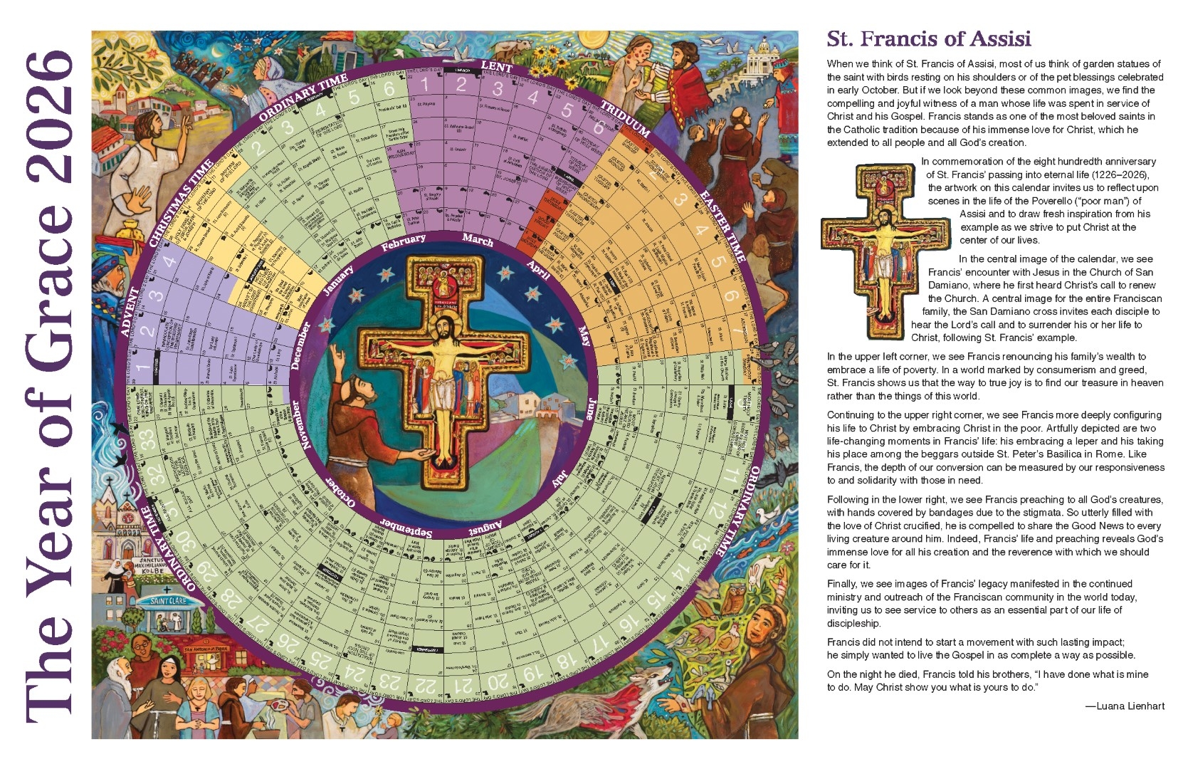 Small Laminated Liturgical Calendar For 2026 Catholic Guide 