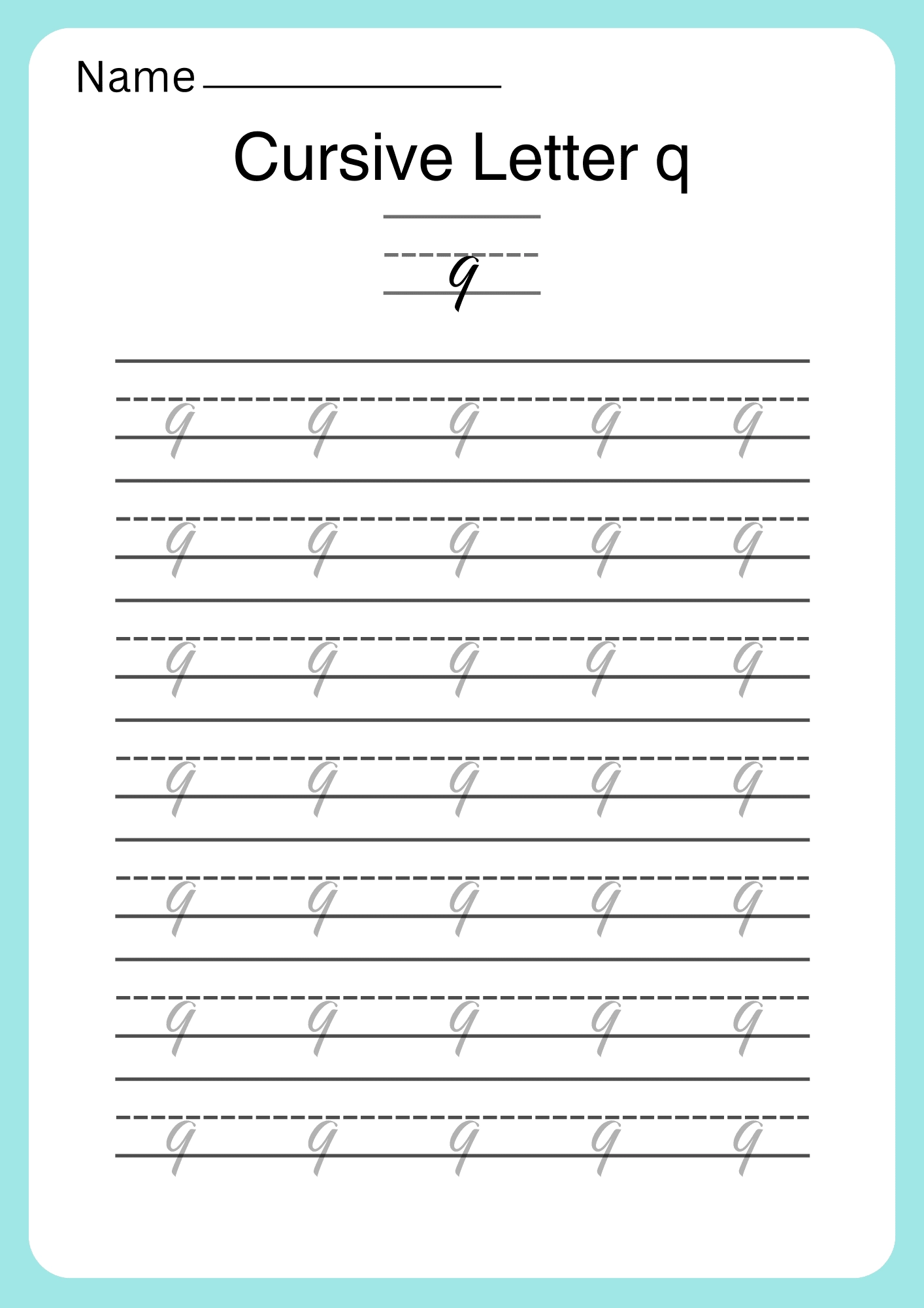 Small Letters Cursive Writing Worksheets A To Z