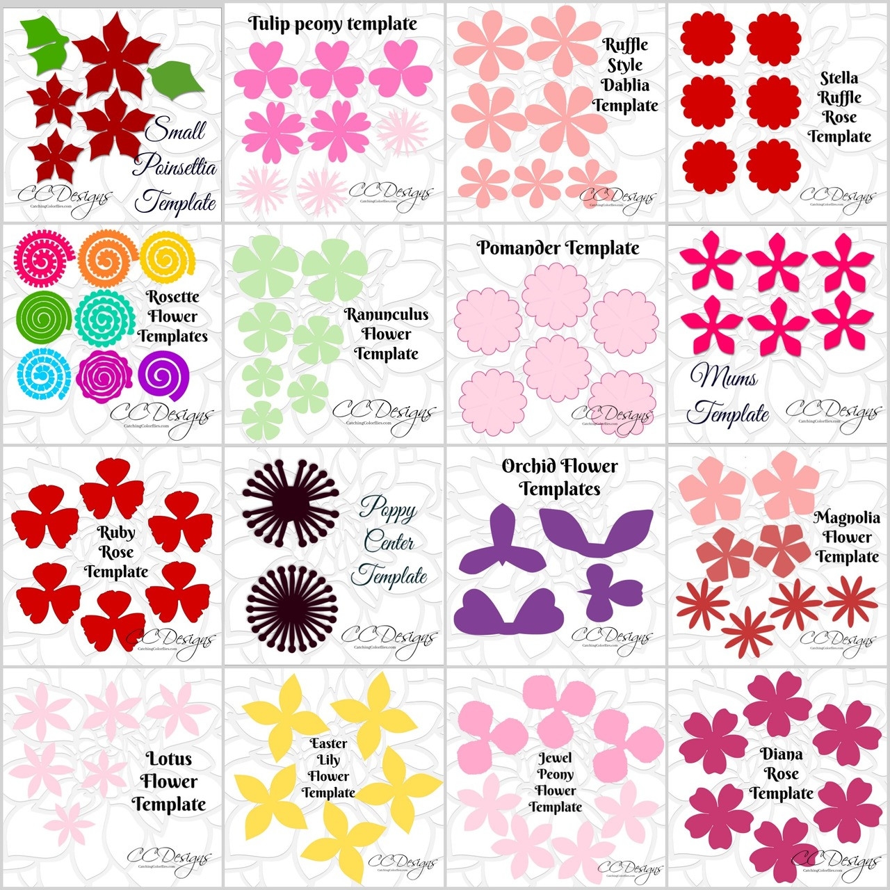 Paper Flowers Template Printable