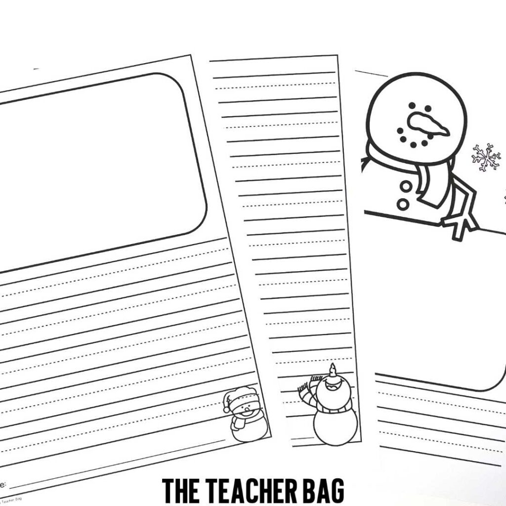 Snowman Writing Paper Freebie The Teacher Bag