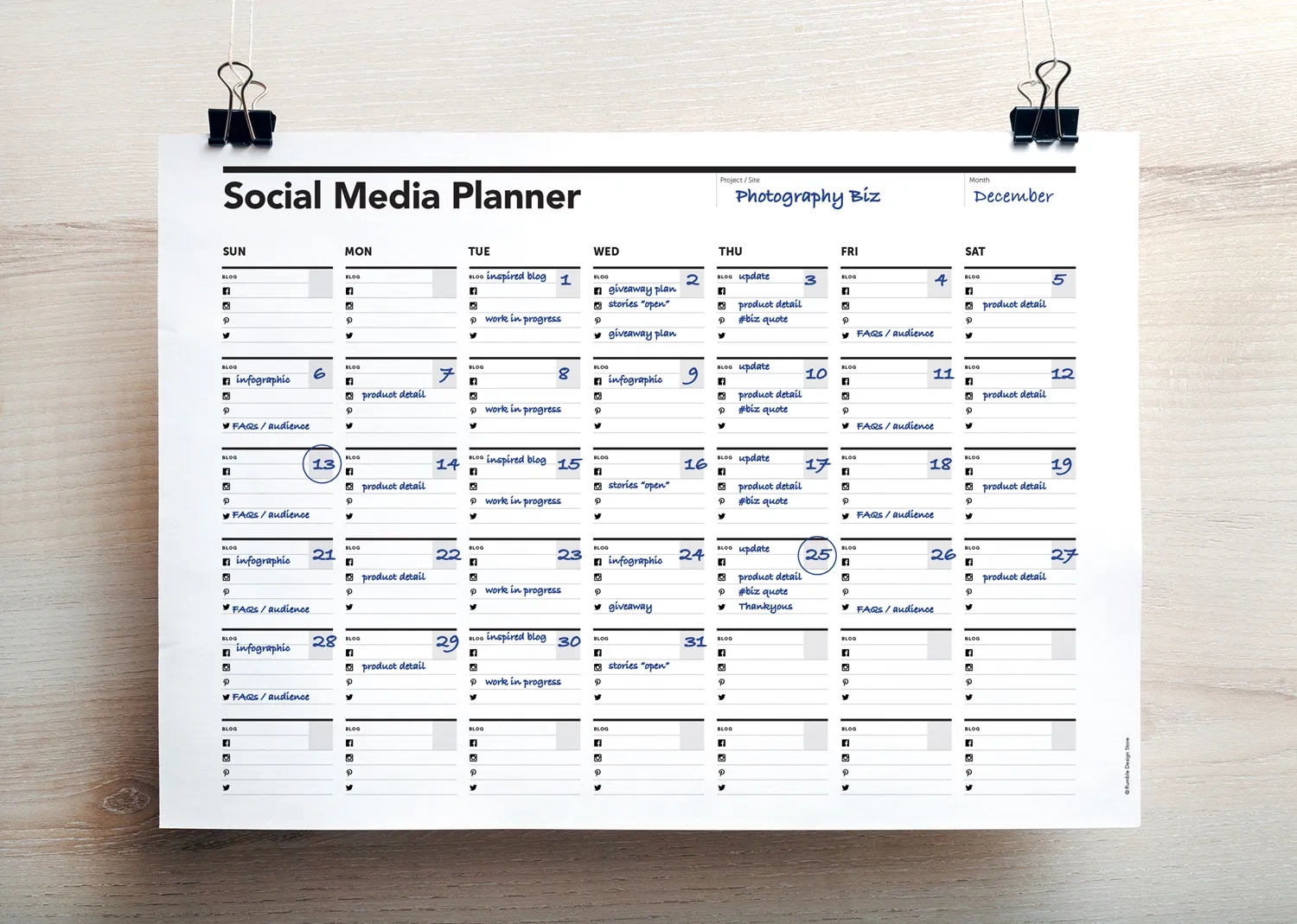 Social Media Calendar Planner Rumble Design Store
