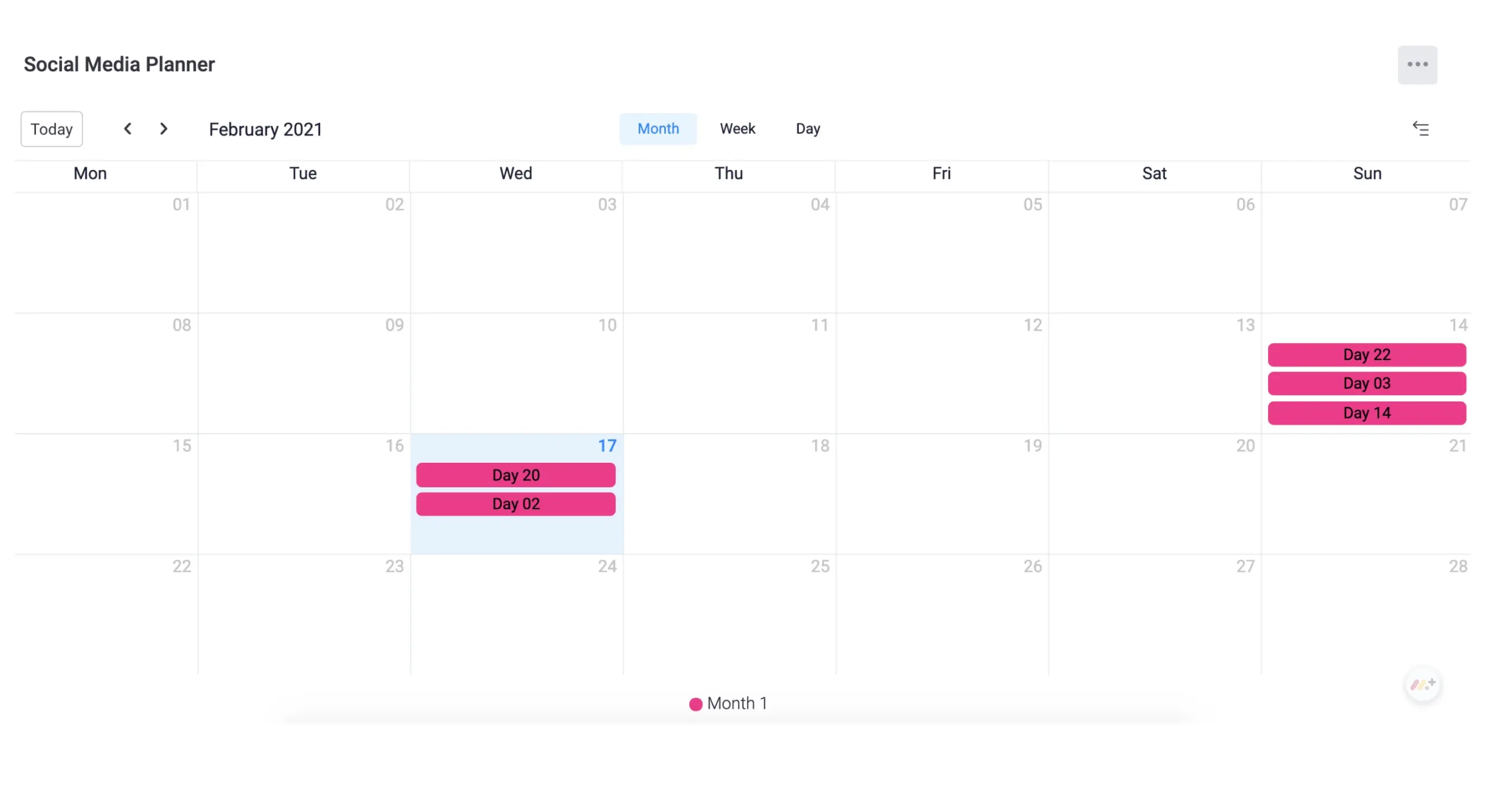 Social Media Planner Template Monday