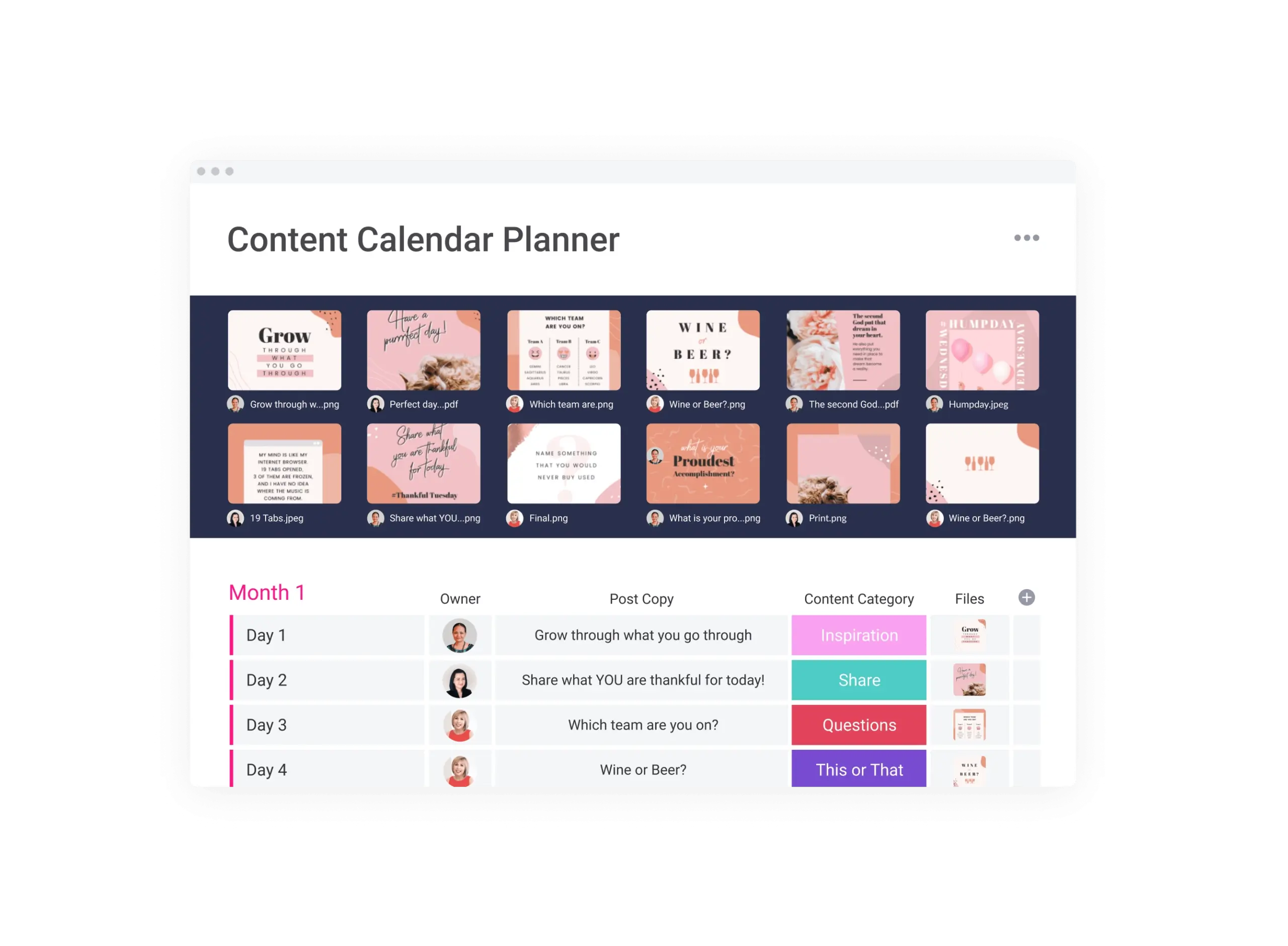 Social Media Planner Calendar