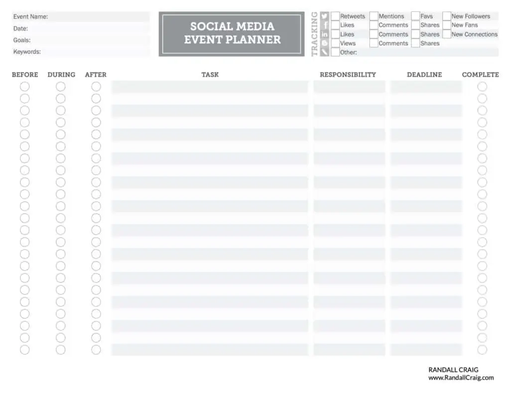 Social Media Planning Calendar And Social Planning Templates