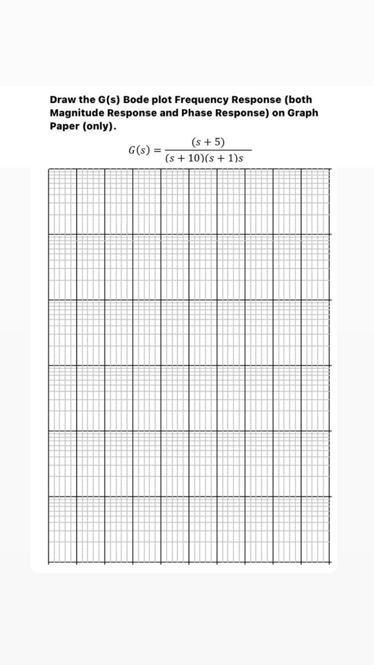 Solved Draw The G s Bode Plot Frequency Response both Chegg