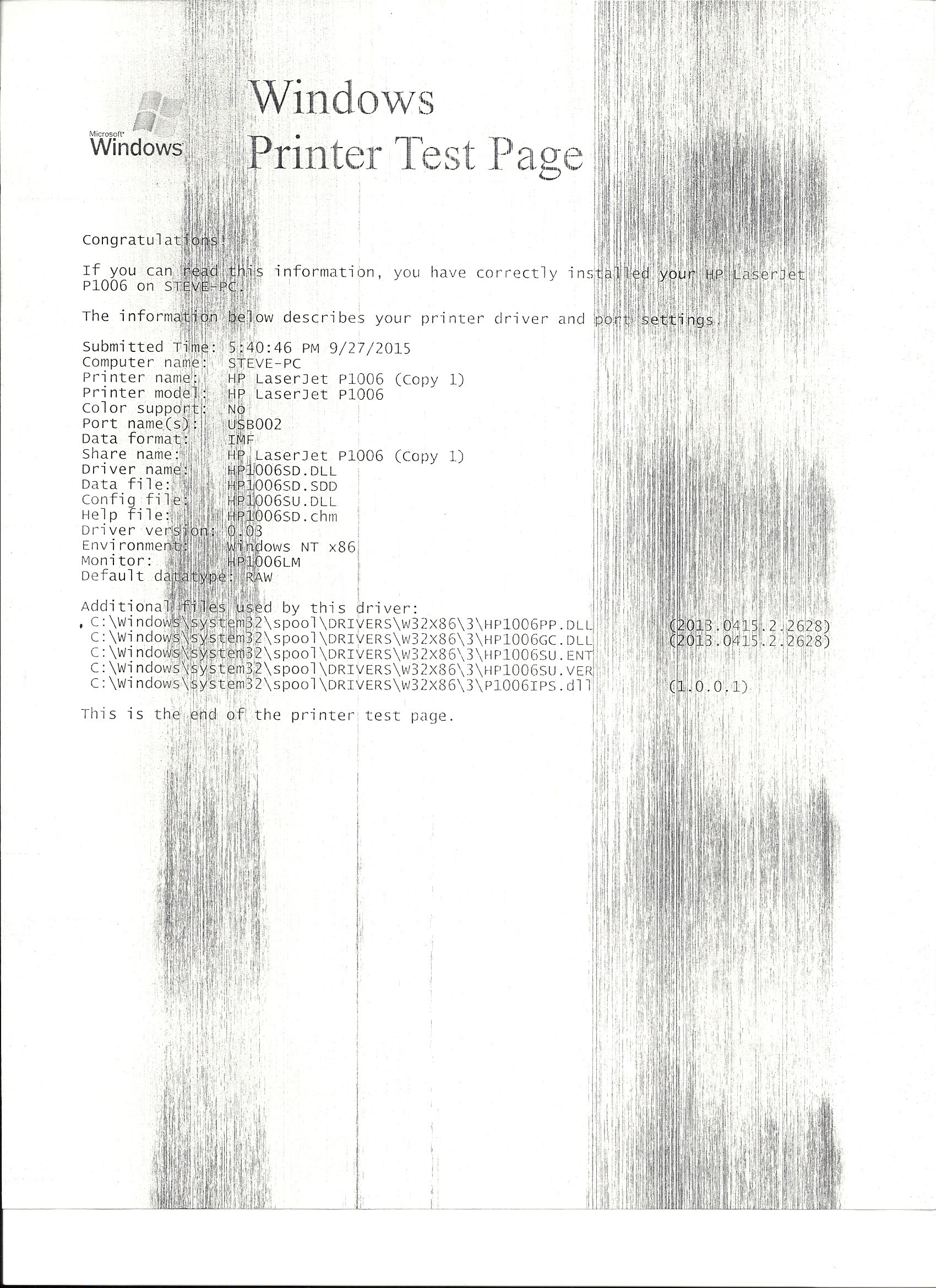 Solved Streaks In Print On A B W Laserjet Printer HP Support 