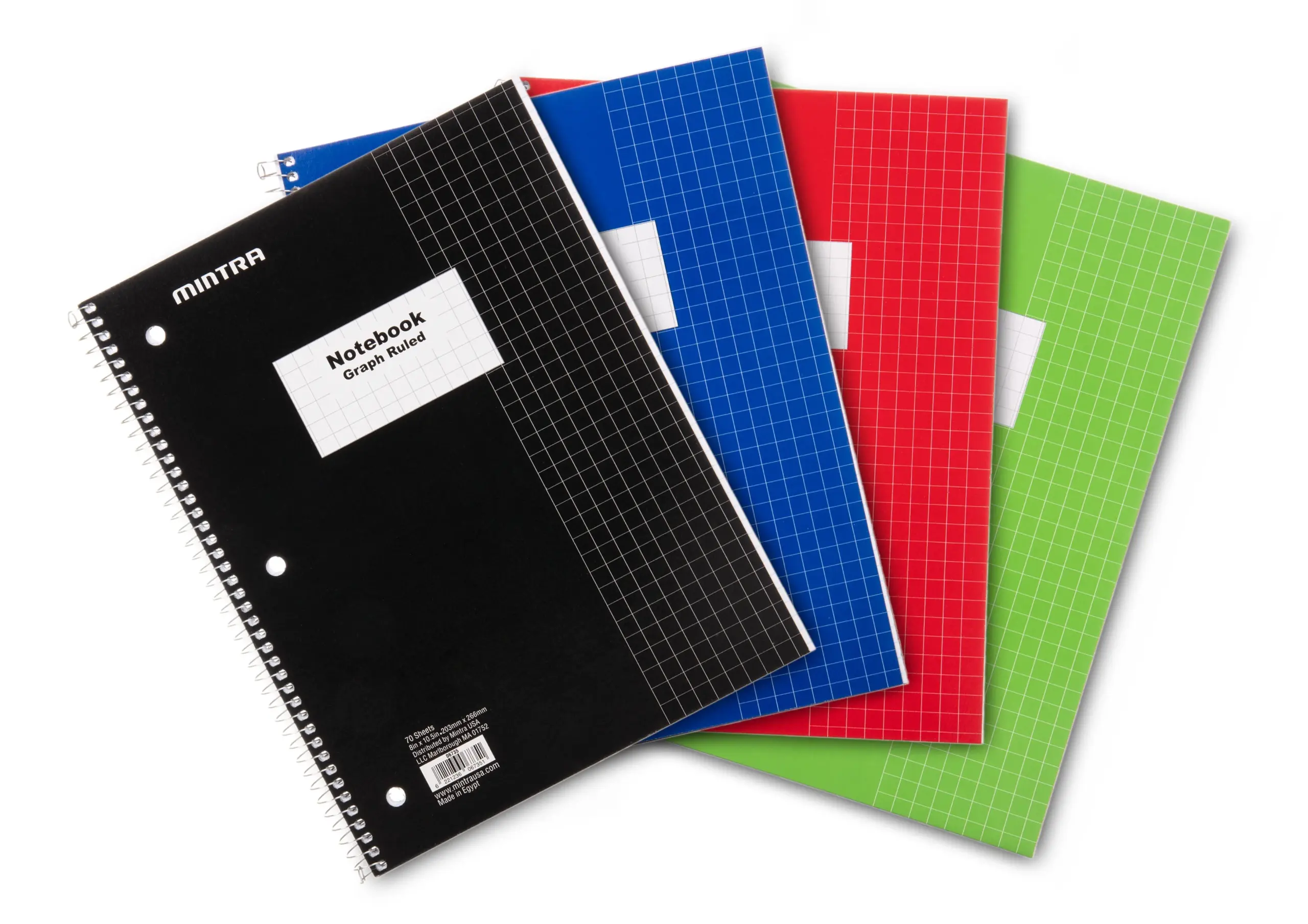 Spiral Notebook Graph Ruled 70 Count 4 Pack