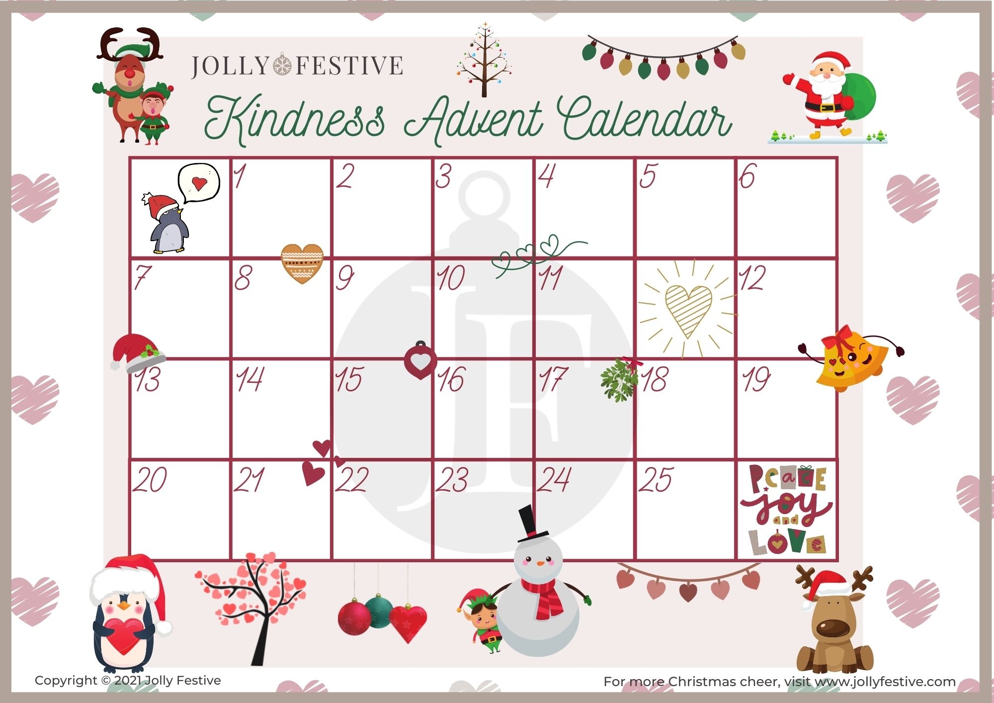Printable Blank Advent Calendar