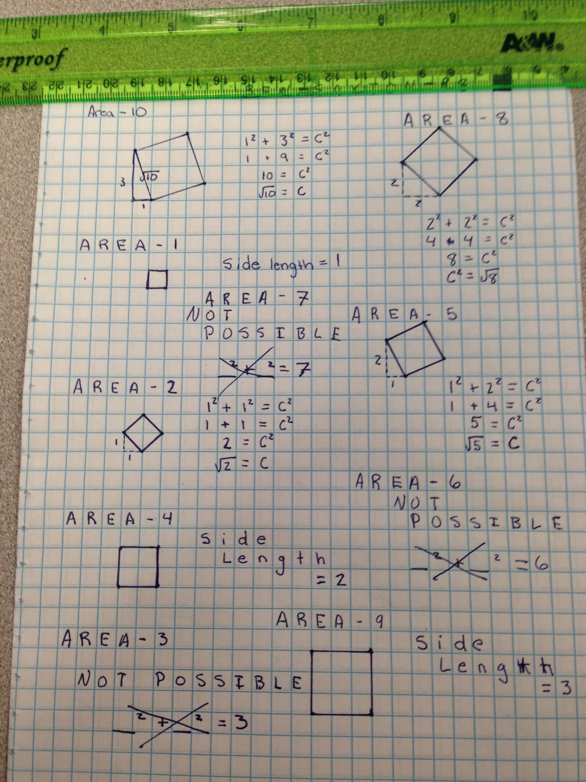Squares Area amp The Pythagorean Theorem Crazy Math Teacher Lady