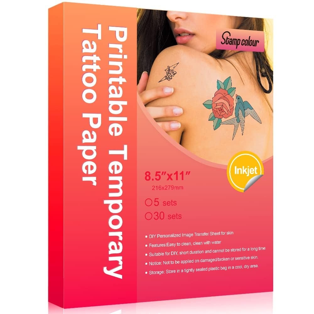 Stampcolour Printable Temporary Tattoo Paper For INKJET 30 Sheets 