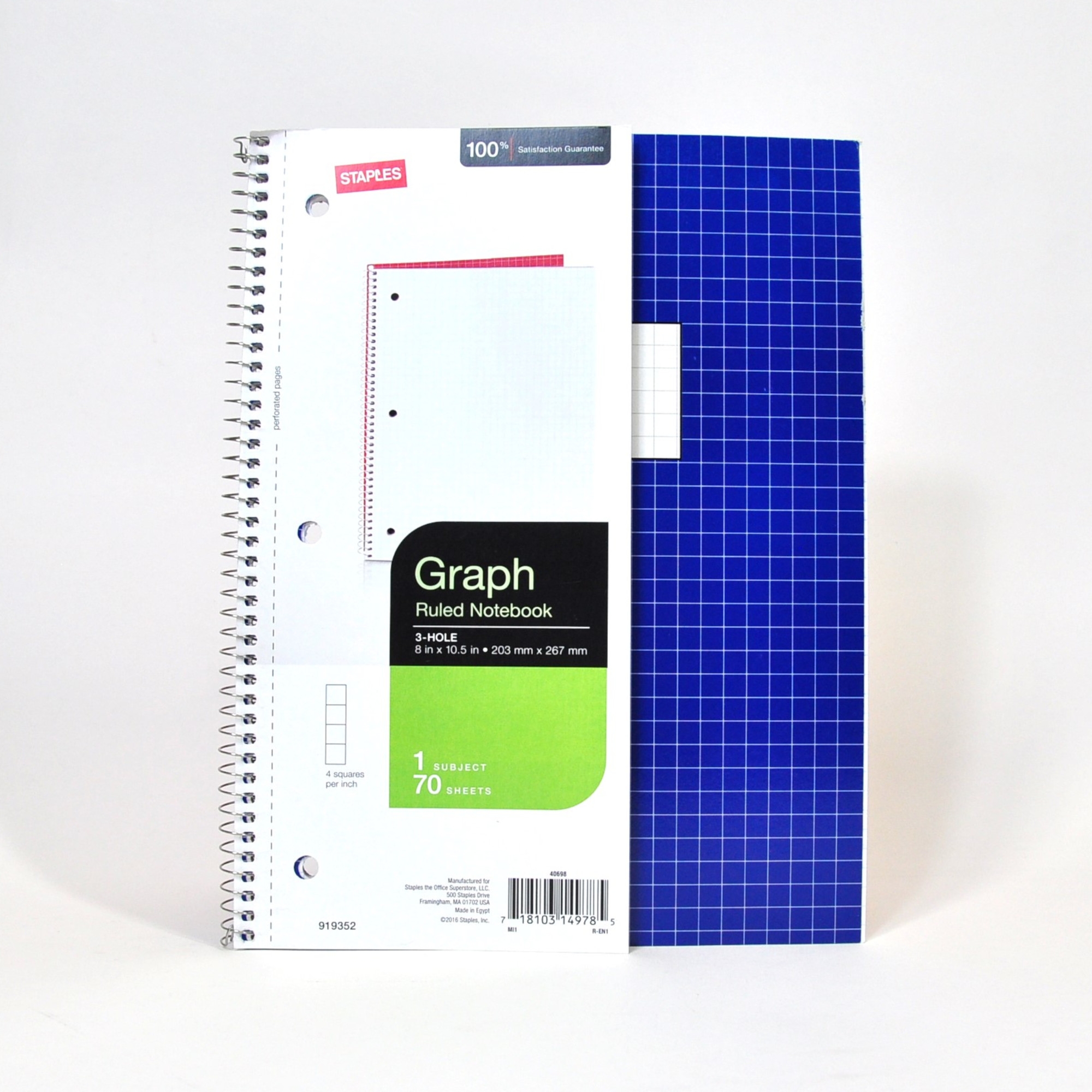 Three Subject Graph Paper Notebook