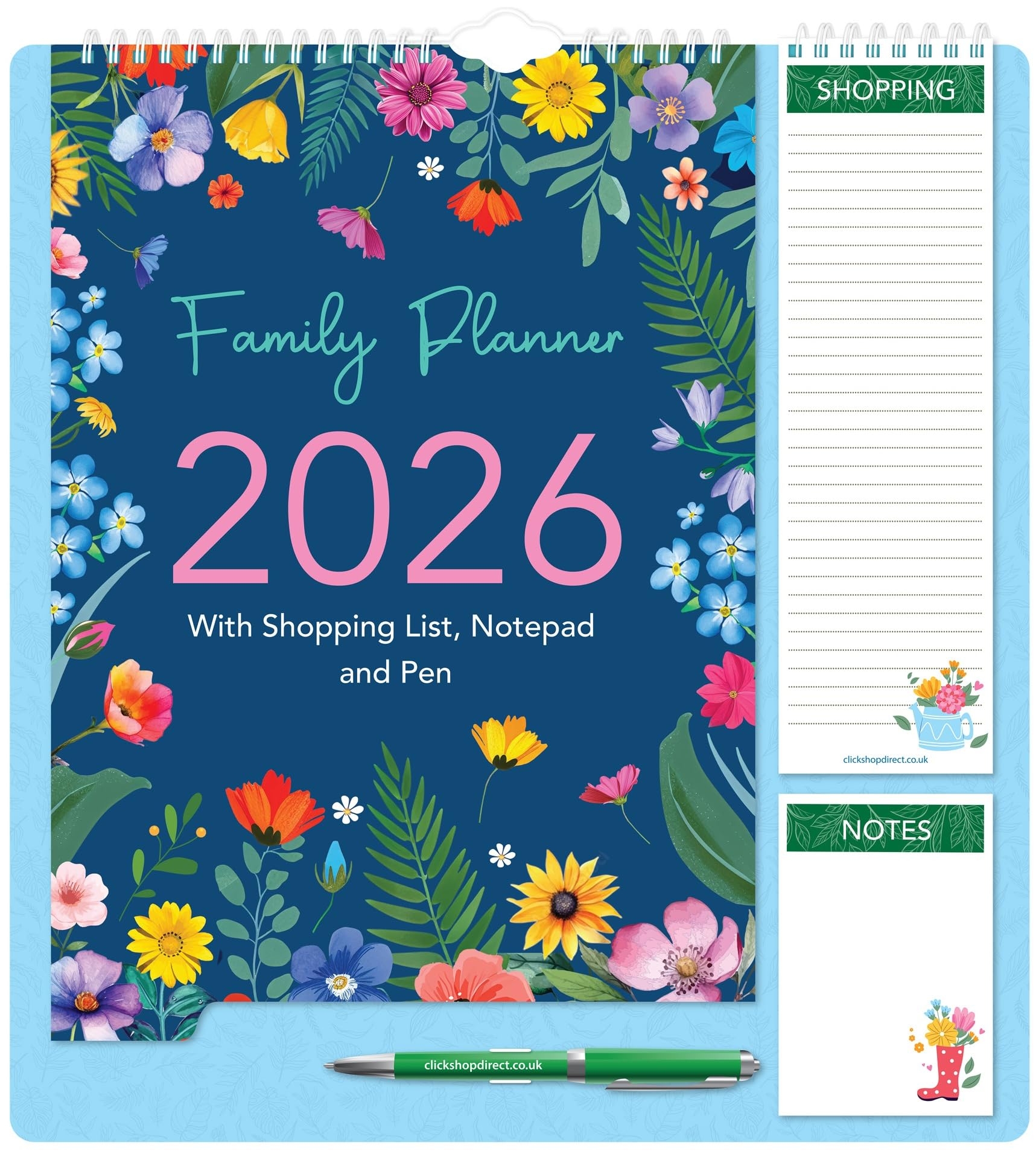 Star Online 2026 Calendar Family Home Organiser Year Planner With 5 Column Layout Gift Floral amp Leaf Design Purple Flower