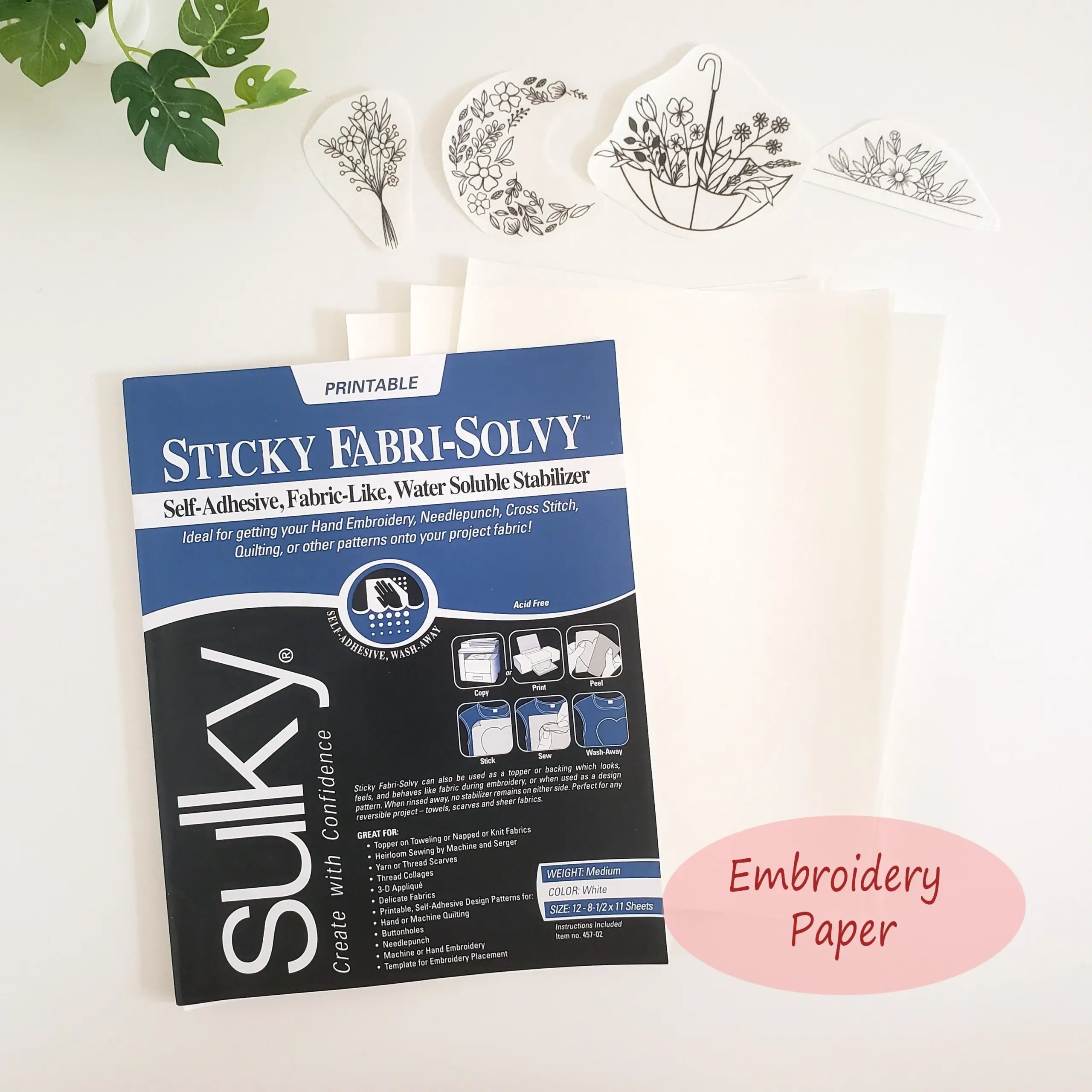 Stick And Stitch Embroidery Paper Sulky Stabilizer Stick And 