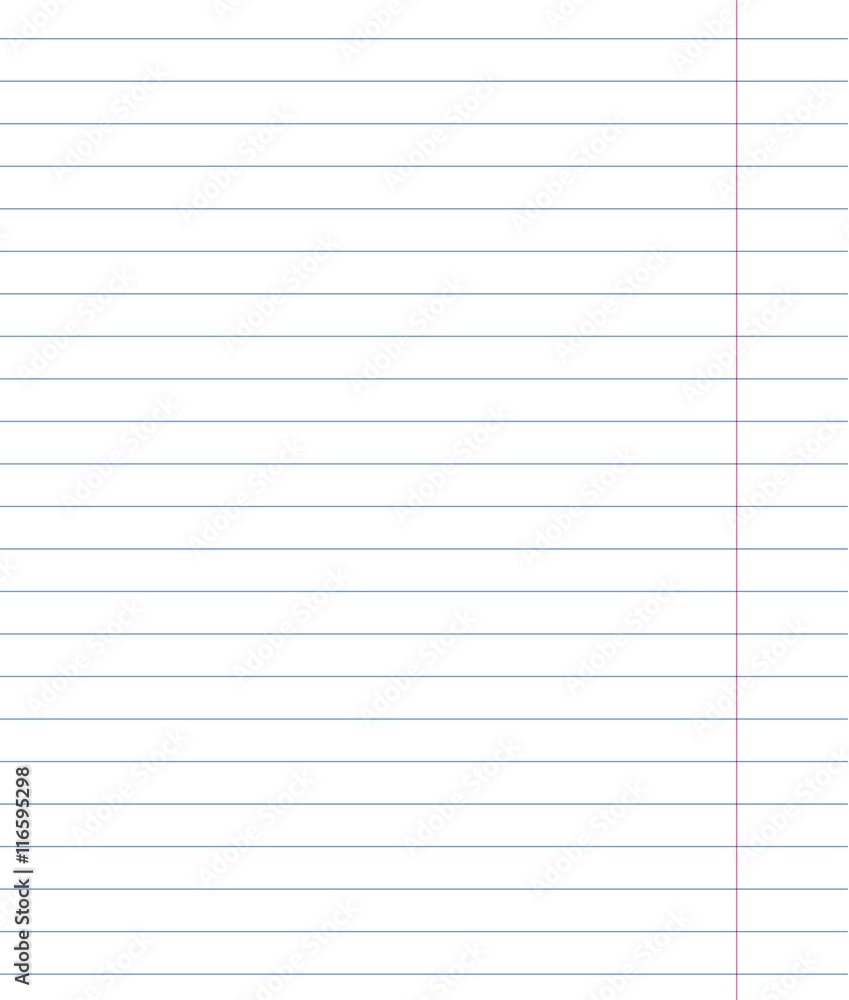 Stock Vektorgrafik Lined Exercise Book And Red Margin Paper 
