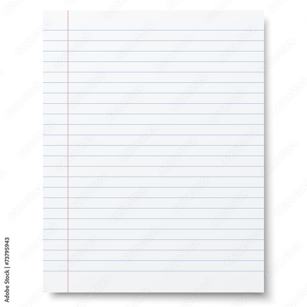Stock Vektorgrafik Notebook Lined Paper Background Isolated 