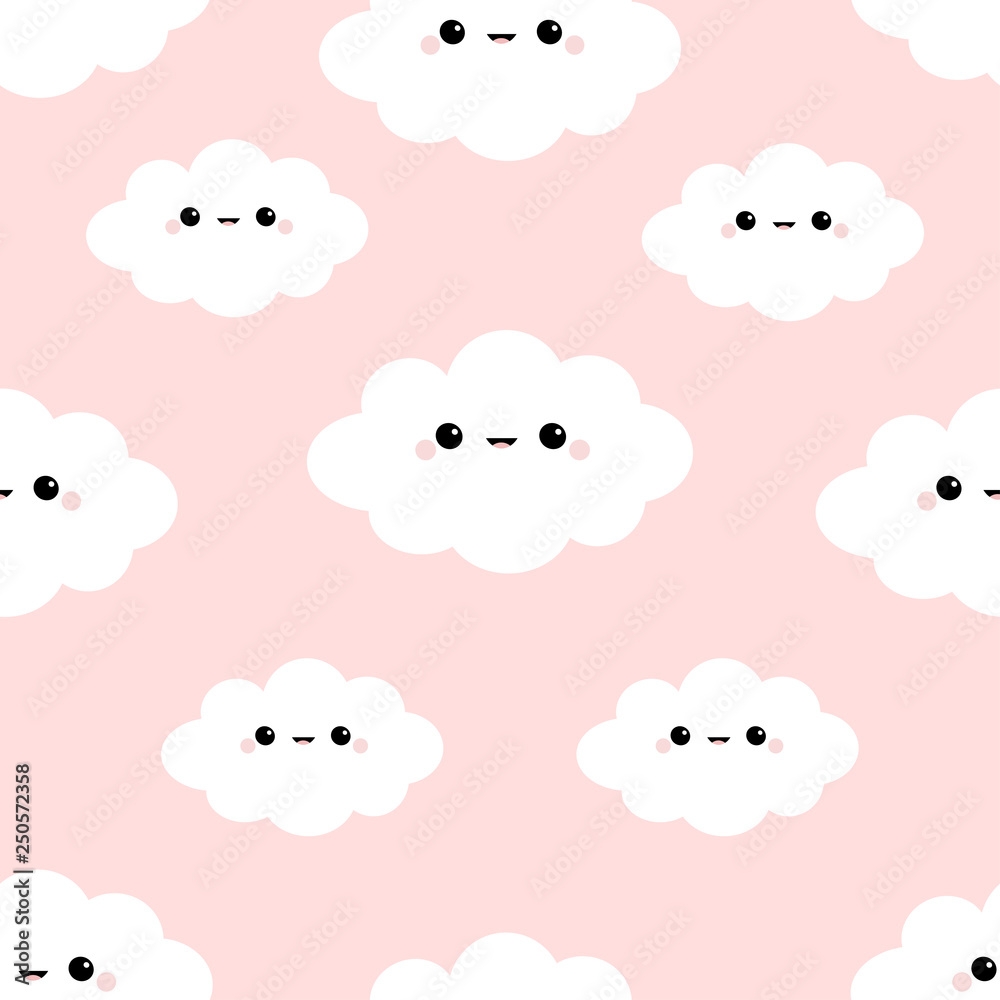 Stock Vektorgrafik Seamless Pattern Cloud In The Sky Cute 