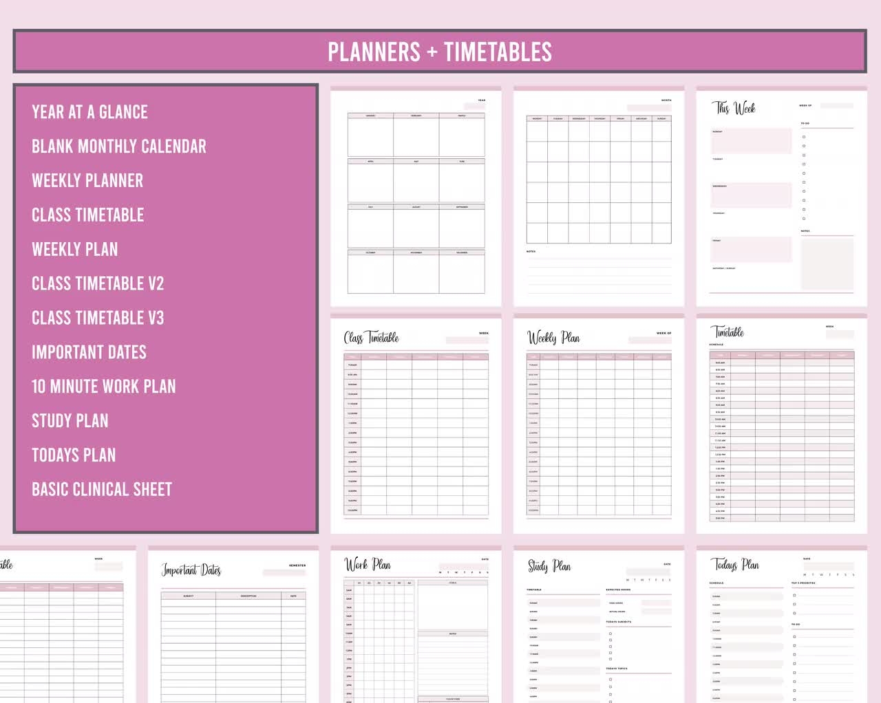 Student Nurse Planner Printable Nursing Student Planner Nursing School Planner Nursing Study Guide Nursing Concept Map Trainee Nurse